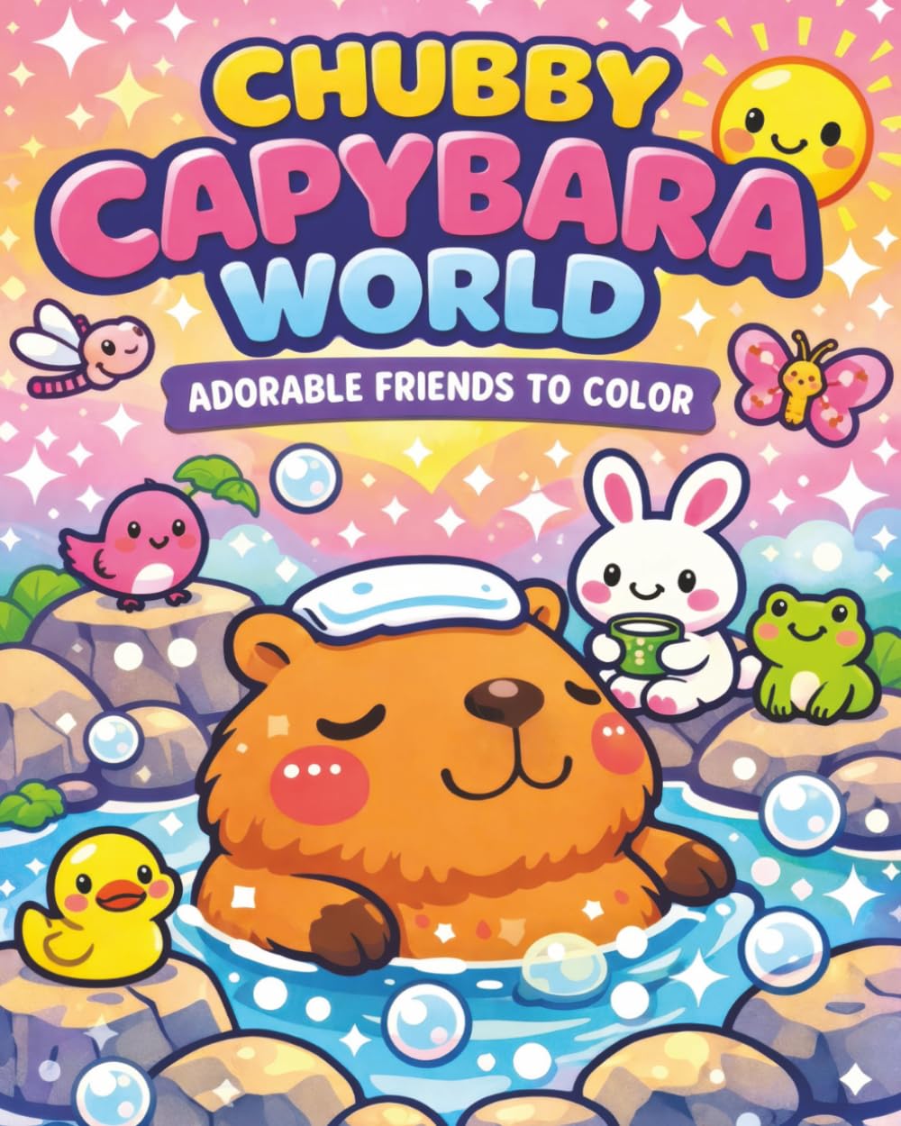 Chubby Capybara World: Adorable Friends to Color: Cozy Capybara Coloring Book Cute and Comfy, Simple Whimsical Coloring For Adults and Kid