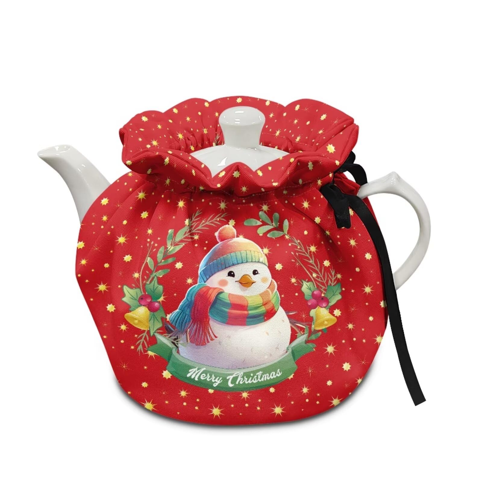 Christmas Snowman Tea Cosy for Teapots Kitchen Home Decorative Tea Cosy Breakfast Warmer Insulation and Keep Warm Tea Kettle Quilt for Home Kitchen Tea Party Decor