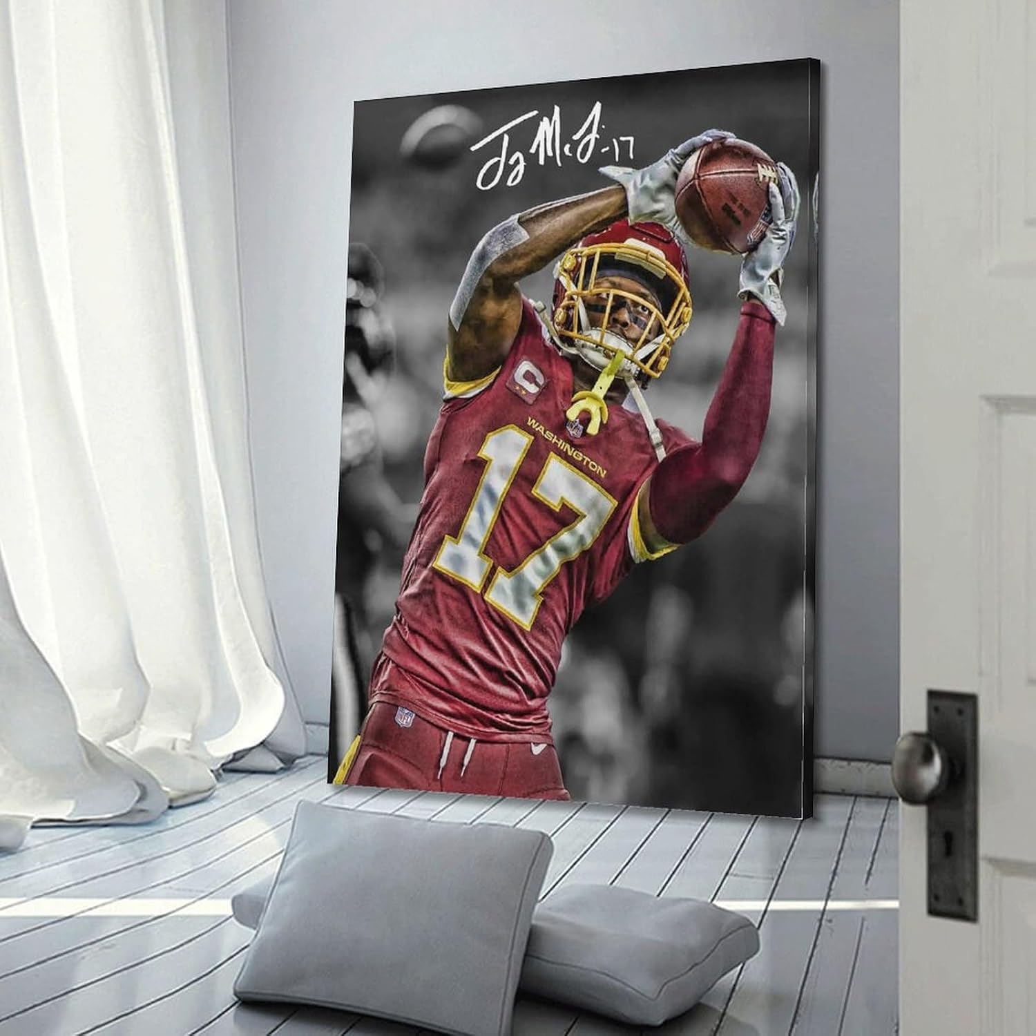 fuyaozhishang Sports Star Terry McLaurin Cool Posters 24x36inch(60x90cm) Frame-style image 3