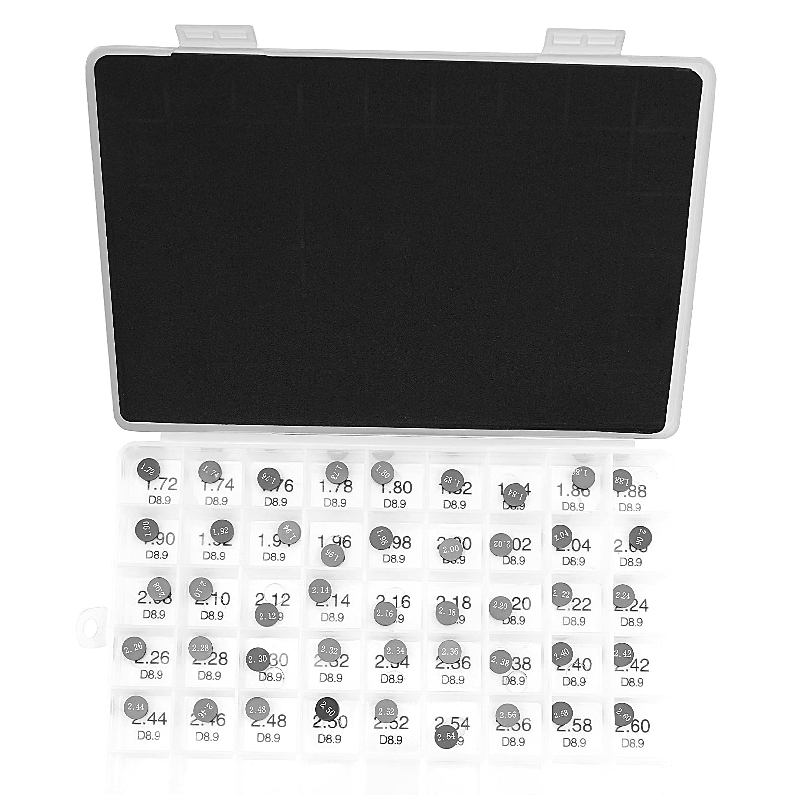 Road Passion 8.85mm Pastillas De Reglaje Valve Shim kit 1.72mm-2.60mm 45 PCS Compatible para 450 SX-F 2007-2021 450 XC-F 2008-2020 450 XC-W 2014-2016 450 SX 2009-2011