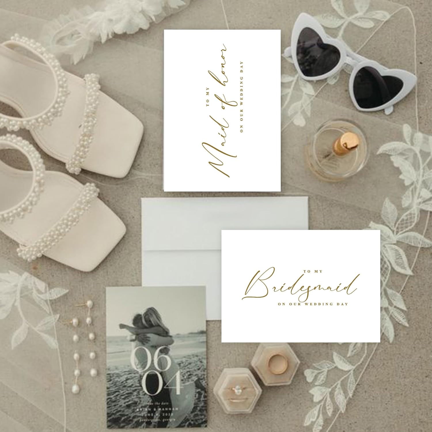 LADY&HOME To My Bridesmaid On My Wedding Day Card,Bridesmaid Thank You Card Wedding Day Bridesmaid Proposal (Gold Foil,6 Pack) - Image 5