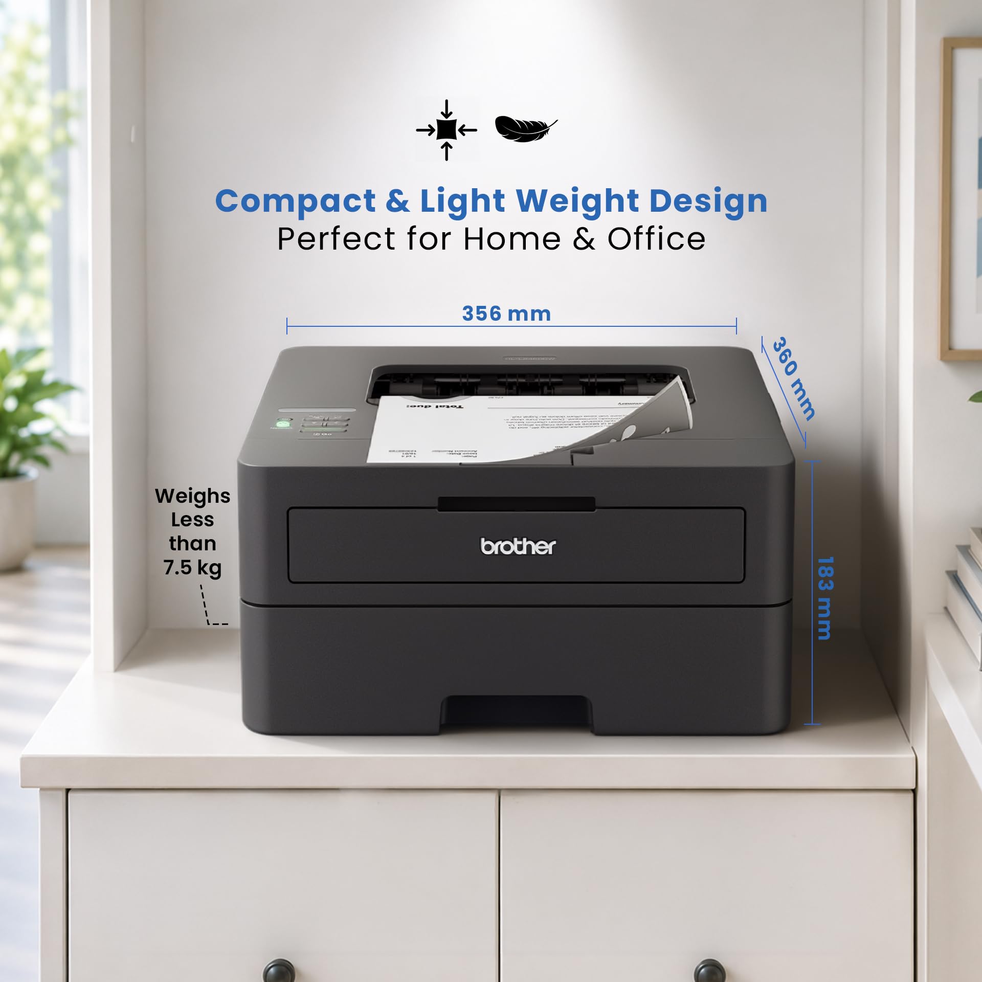 Brother HL-L2460DN Auto-Duplex-Monochrom-Laserdrucker, 34 Seiten/Minute, LCD-Display, 128 MB Speicher, LAN, USB, 250-Blatt-Papierfach, Schwarz