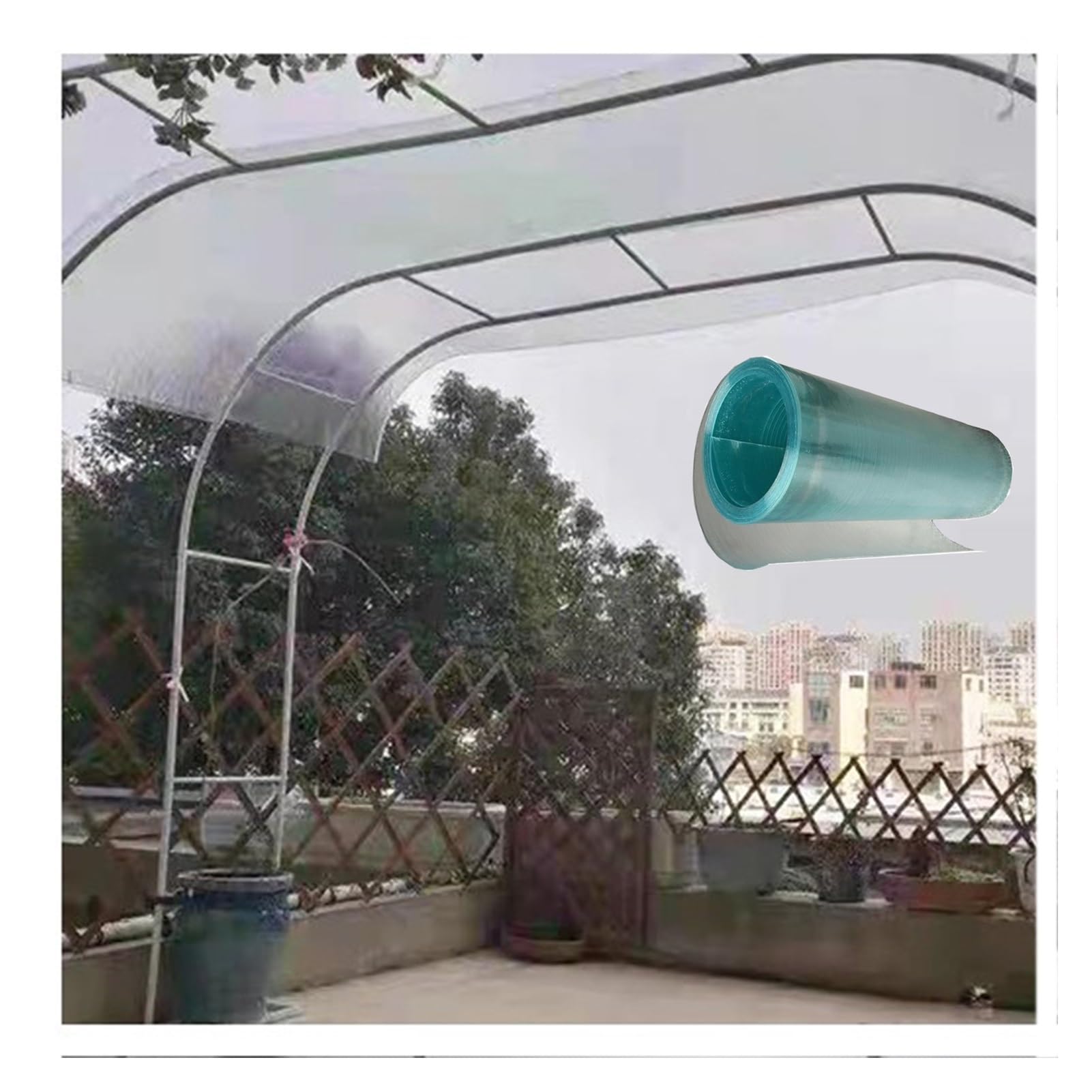 Clear Polycarbonate Roofing Sheets 6mm Thick Fibreglass Panels with Screws Lightweight and Durable Clear Plastic Sheet for Greenhouse Outdoor Patio Roof 0.8x6m Size