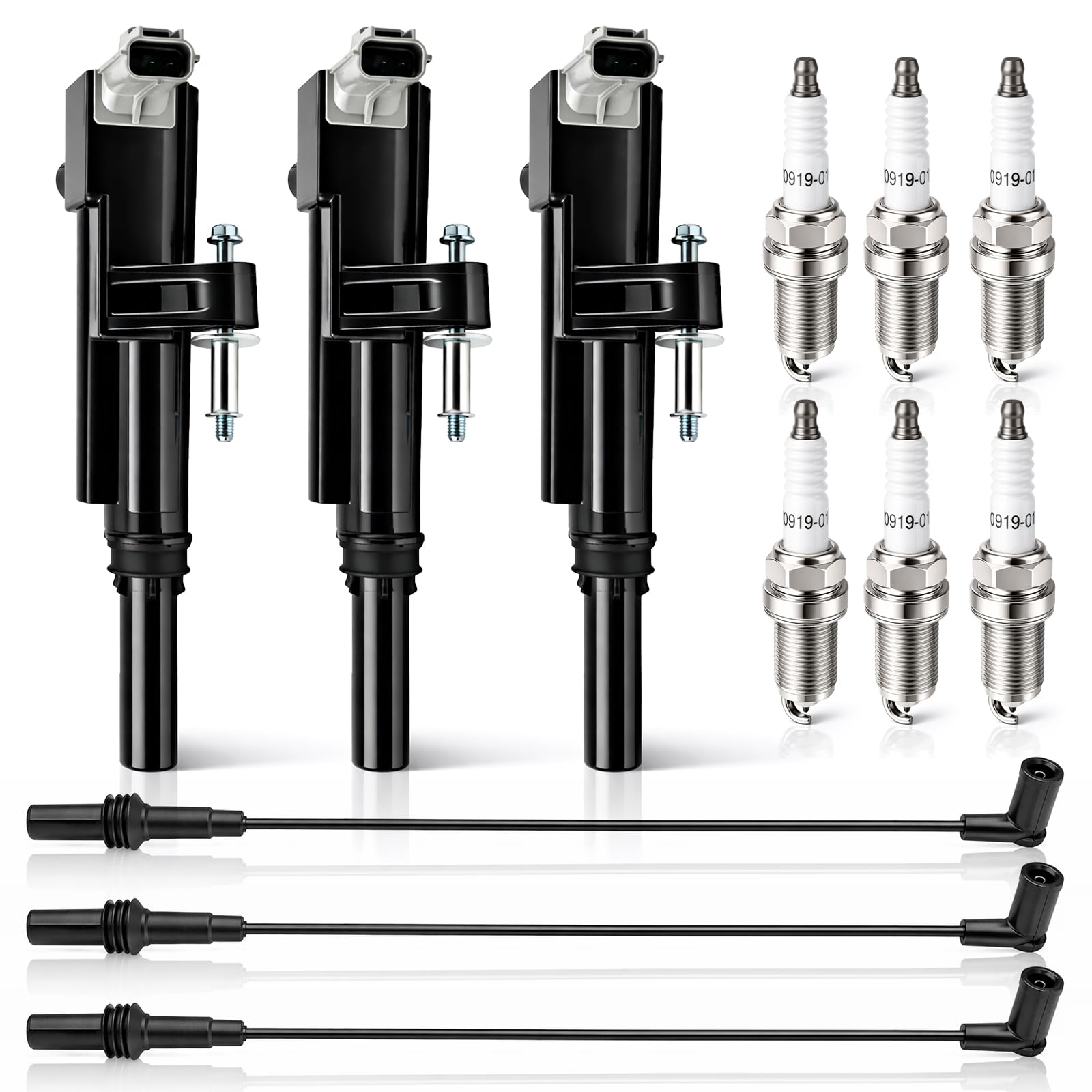 Amazon.com: AUTOKAY 3 Ignition Coil UF640 & 6 Spark Plug and Wire