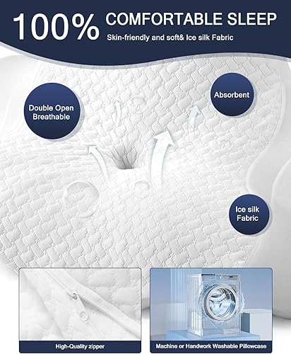 Miniatura 7 de Almohadas cervicales para el cuello y almohada de lectura para descansar en la cama, cuña inclinada y propensa, almohada ergonómica de espuma