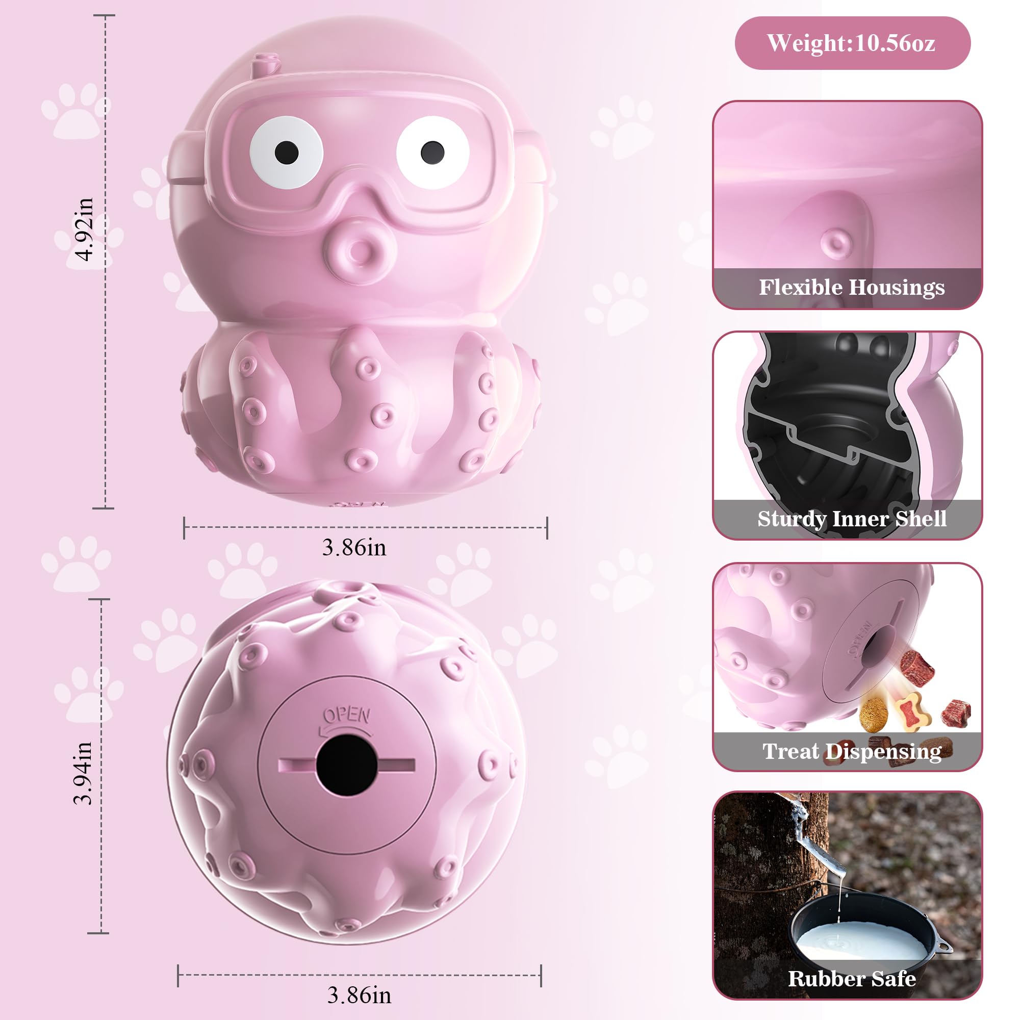 Cosell Dog Puzzle Toy,Treat Dispensing Interactive Ball,Teething,Training,Slow Feeder, Mental Stimulation Dog Toy for Small/Medium/Large Dogs