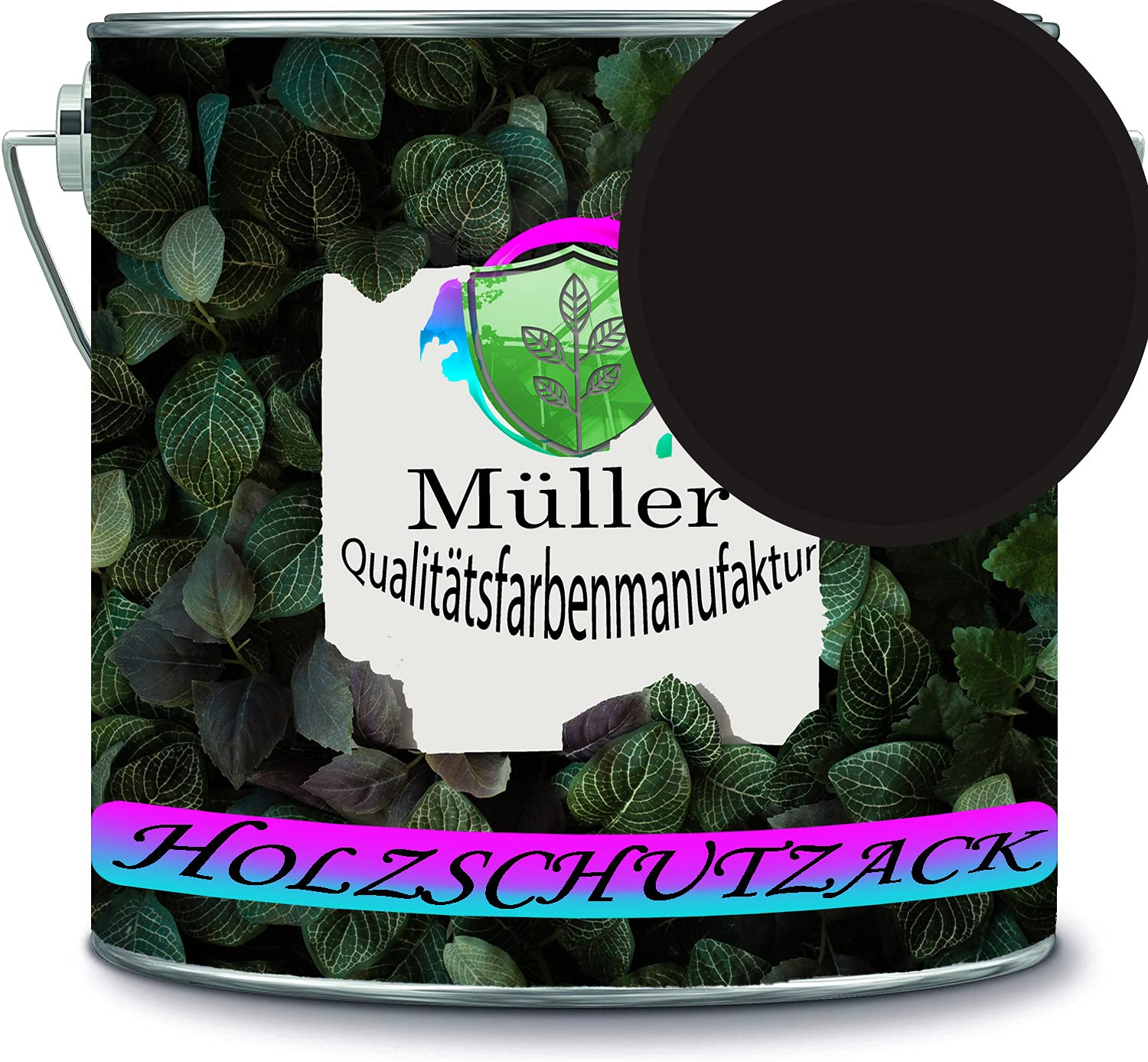 Vernis de protection pour bois résistant aux intempéries couleur RAL 9005 noir profond