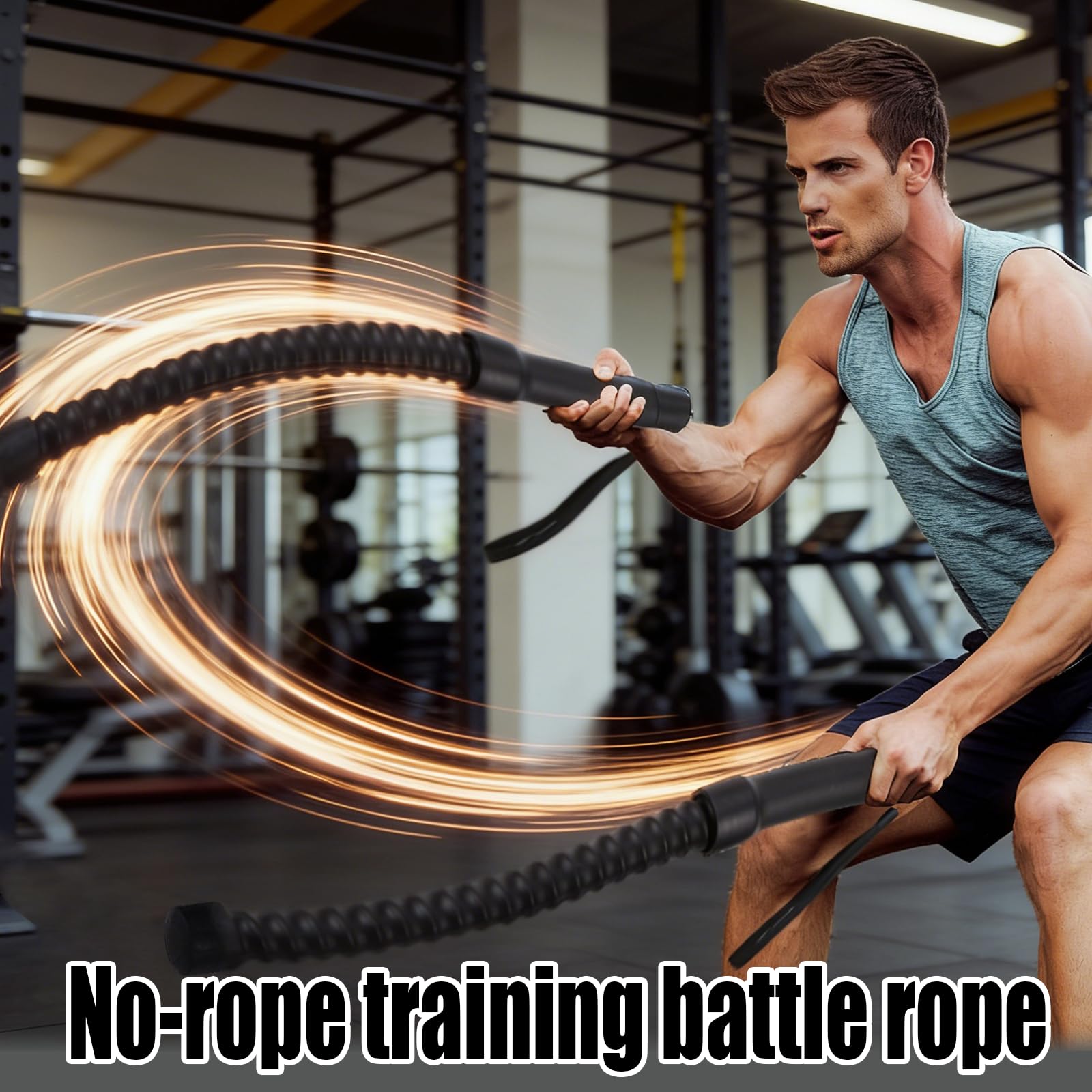 2 sztuki Air Rope, linka do walki z antypoślizgowym uchwytem, przenośna linka fitness, oszczędność miejsca, domowe urządzenie gimnastyczne do treningu siłowego, budowy mięśni, domu, na siłownię