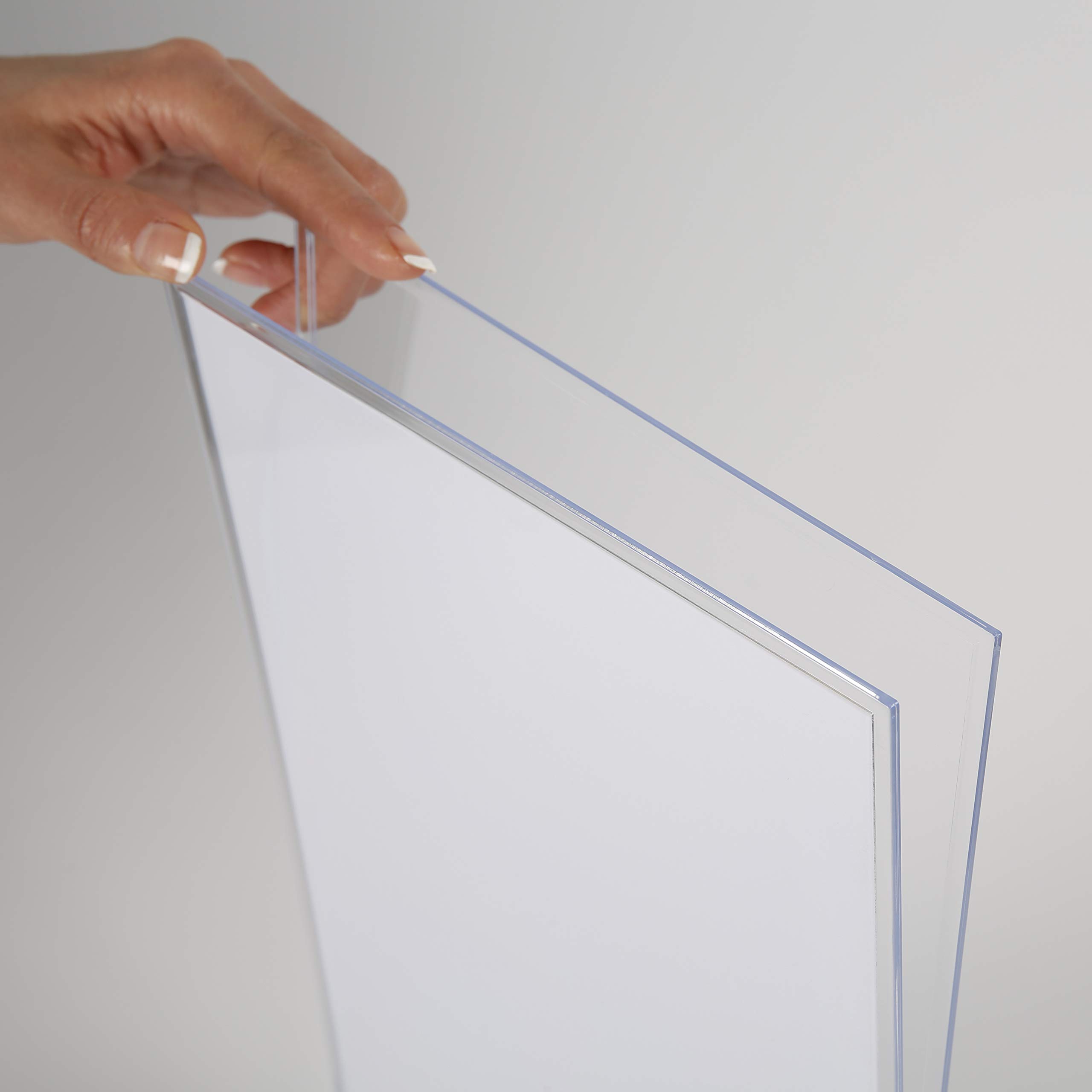 Soporte en T para mesa (acrílico, DIN A4, A5, formato vertical, 25 unidades), transparente, color transparente DIN A5 (25 Stück)