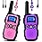 Wishouse Walkie Talkies for Kids Rechargeable with USB Charger 6000mAh Battery,Outdoor Camping Games with Flashlight Lanyard,Toys for Girls,Halloween Xmas Birthday Gift for Children 2 Pack Pink Purple