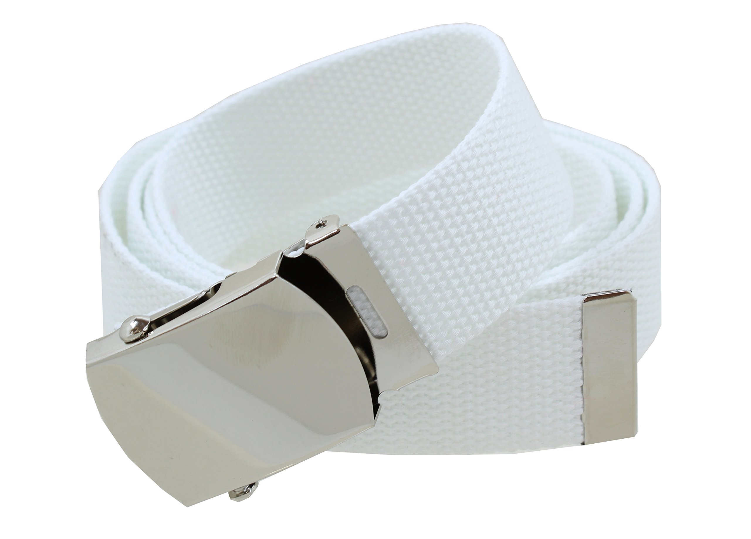BC Belts'Canvas Web Belt with Chrome Buckle 54'' Long Fully Adjustable Military Style'