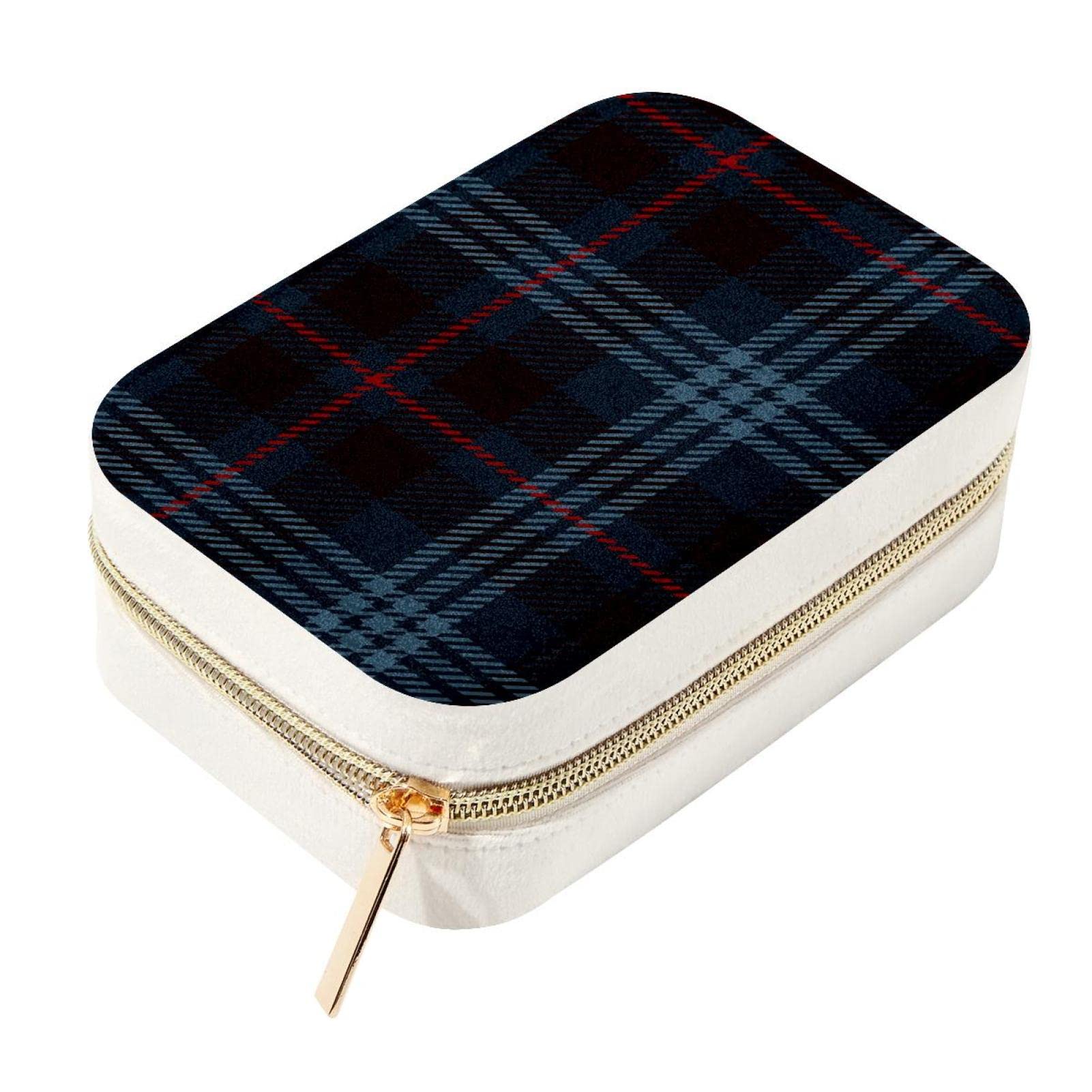 Organizador de joyas de sarga azul marino ideal para regalar