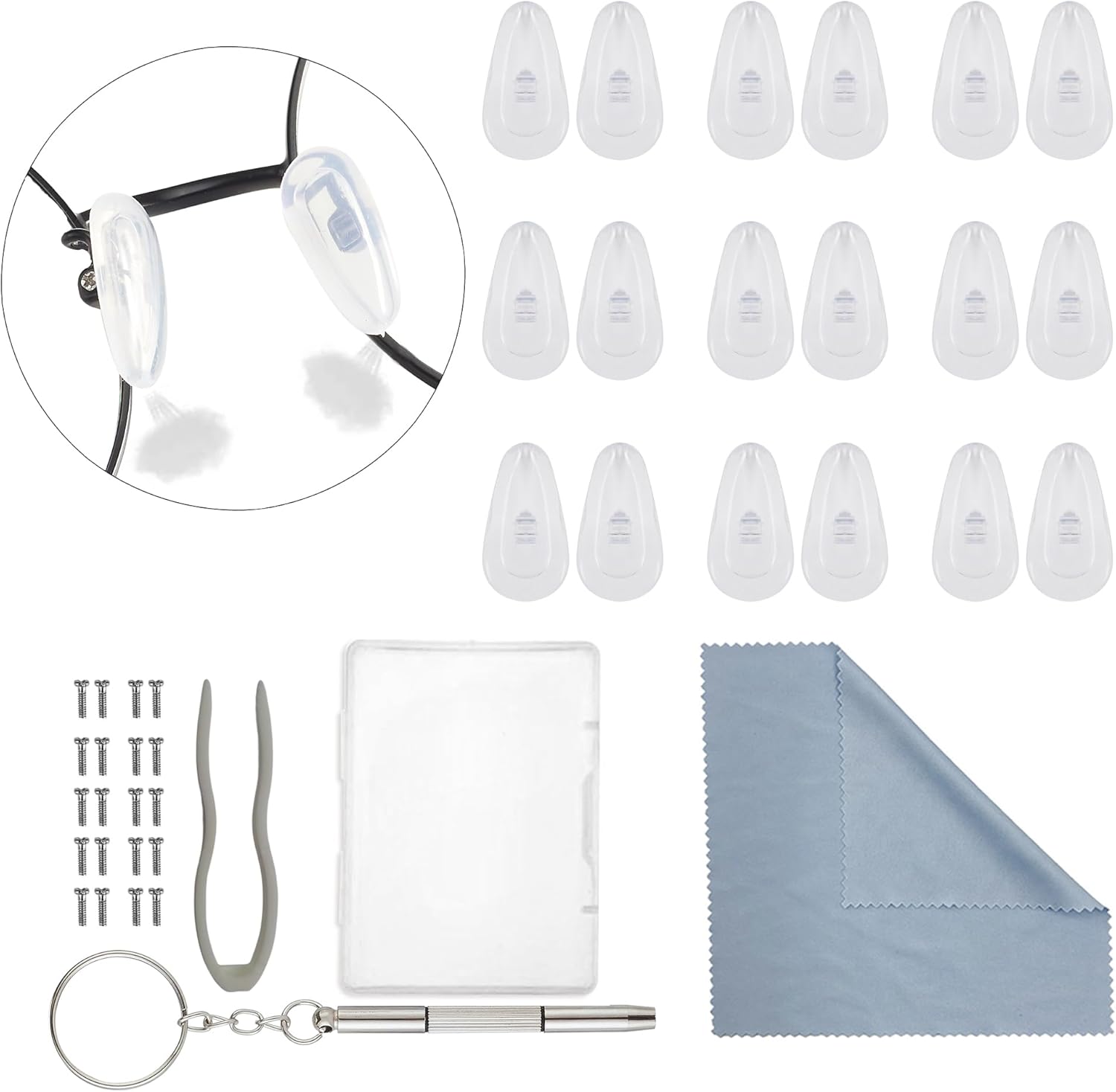 Omnful Eyeglasses Nose Pads, 10 Pairs Soft Silicone Air