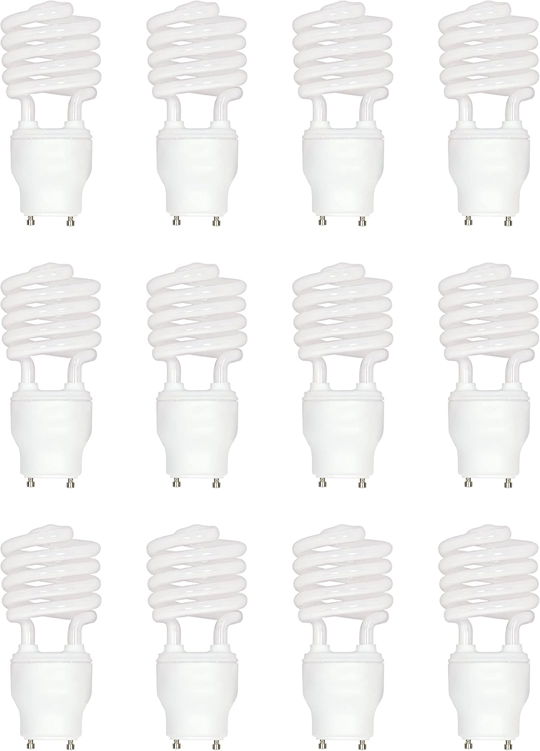 Satco S8206-12PK T2 Mini-Spiral CFL Light Bulb, Bi-Pin/GU24 Base, 23 Watts, 2700K (12 Pack)