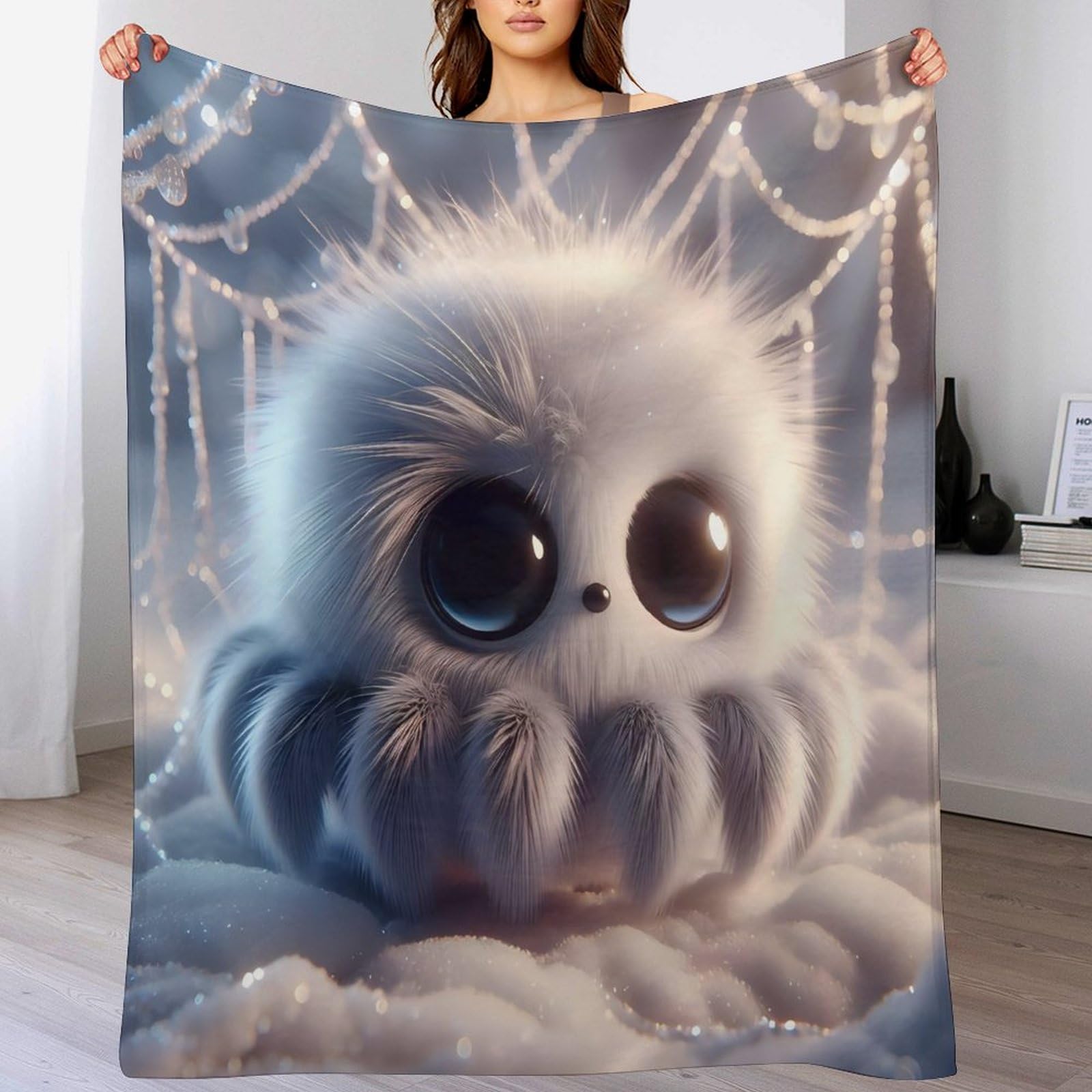 Couverture polaire araignée mignonne pour stopper le froid hivernal sur votre grand canapé