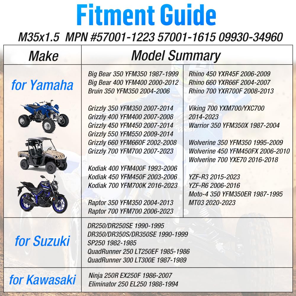 Extracteur de Volant Arrache d'inertie M35 x 1,5 pour Yamaha Big Bear Grizzly Kodiak Raptor Rhino Warrior Wolverine Bruin Suzuki LT250E LT300E DR250 DR350 SP250 Ninja 250R EX250F