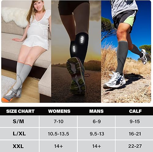 Miniatura 6 de Hylaea Knee High Compression Socks 20-30 mmHg for Nurse Pregnancy Medical Running Sports Travel
