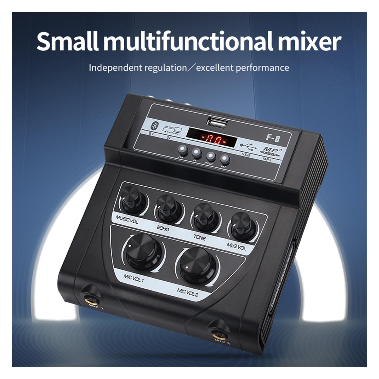 Mini mikser zewnętrzny stereofoniczny mikser echo podwójny mikrofon wejściowy wzmacniacz z efektem nagrywania Bluetooth mp3 Muzyka na żywo