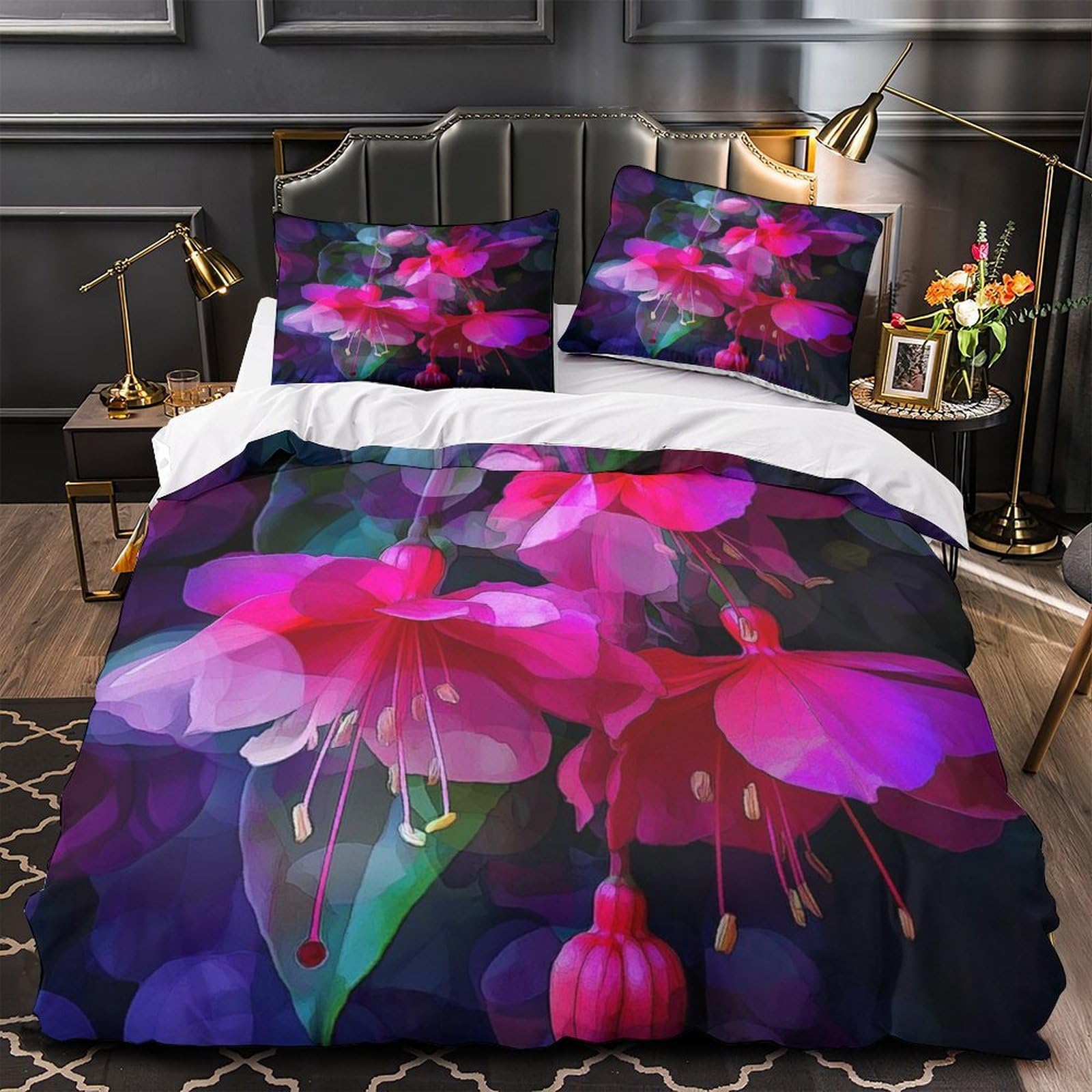Housse de couette pommes rouges hypoallergénique en microfibre