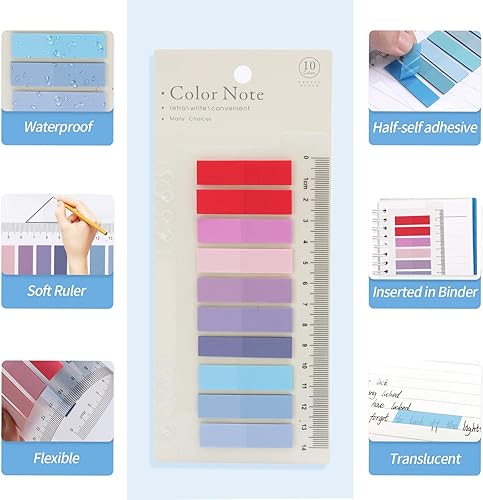 Miniatura 3 de 2000 pestañas adhesivas para anotar libros, notas adhesivas transparentes, pestañas de libro para carpetas, marcadores de página para cuadernos