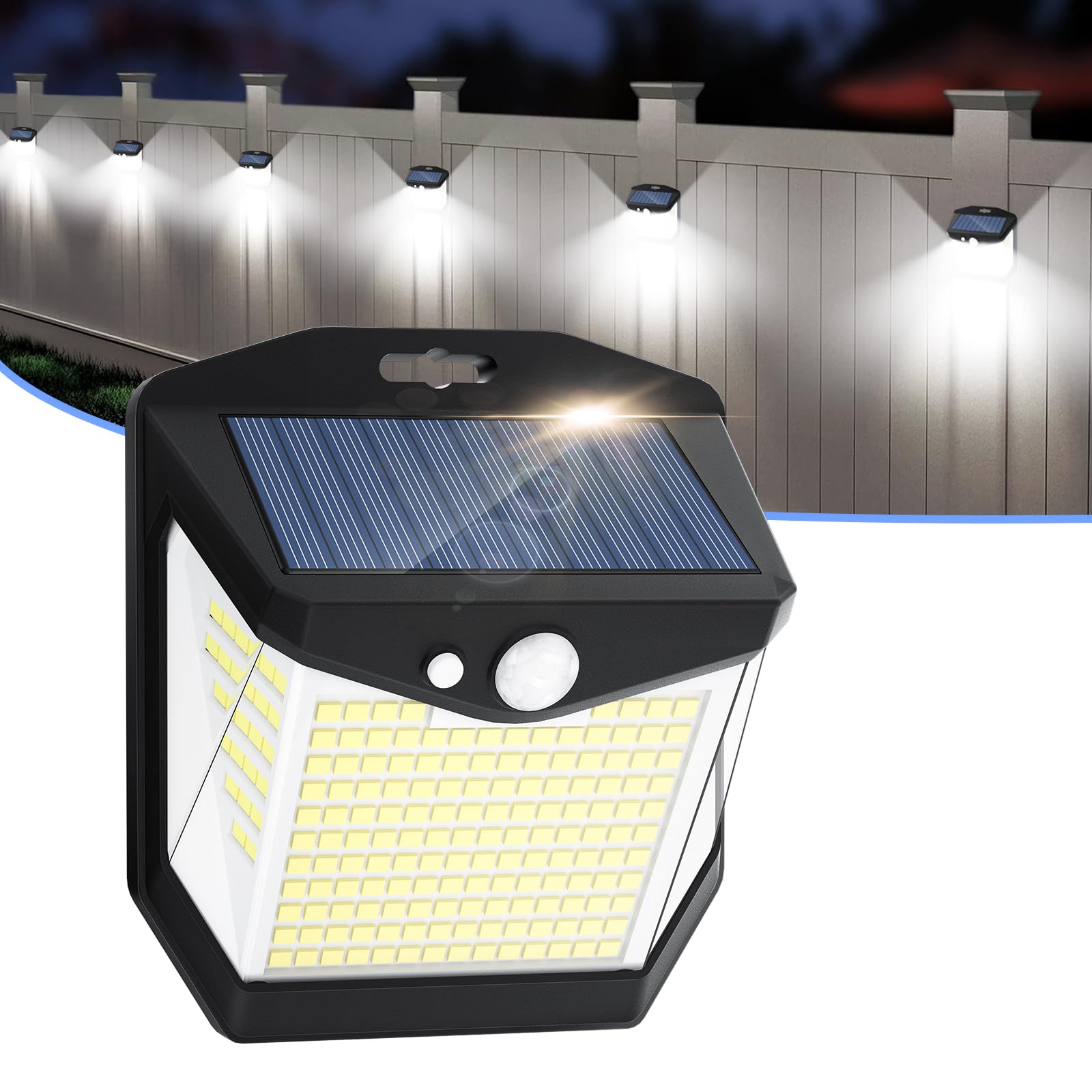 Solar Luz LED Exterior Movimiento - 248 LED Luces Solares 6 Paquete IP65 Impermeable Sensor de Movimiento 270° Foco Solar Exteriores Lampara Aplique Solares Potente para con Iluminacion Terraza jardín — view 8