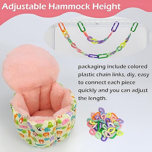 Miniatura 4 de Jevnd Cama colgante para ratas, accesorios de jaula de planeador de azúcar, hamaca de conejillo de indias, cama nido cálida para dormir, hamaca de