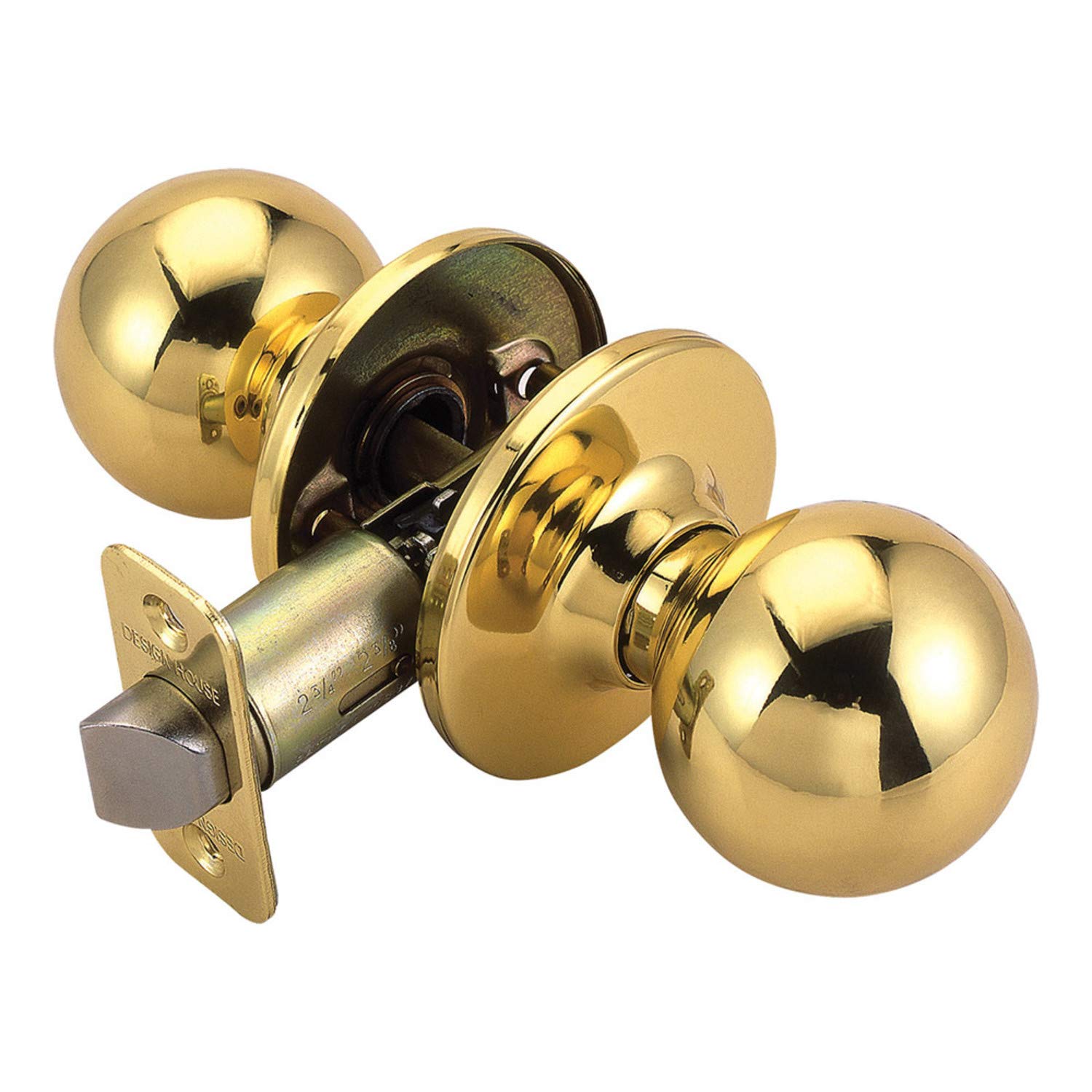 Design House782912 Ball 2-Way Adjustable Passage Door Knob, Polished Brass, Hall & Closet