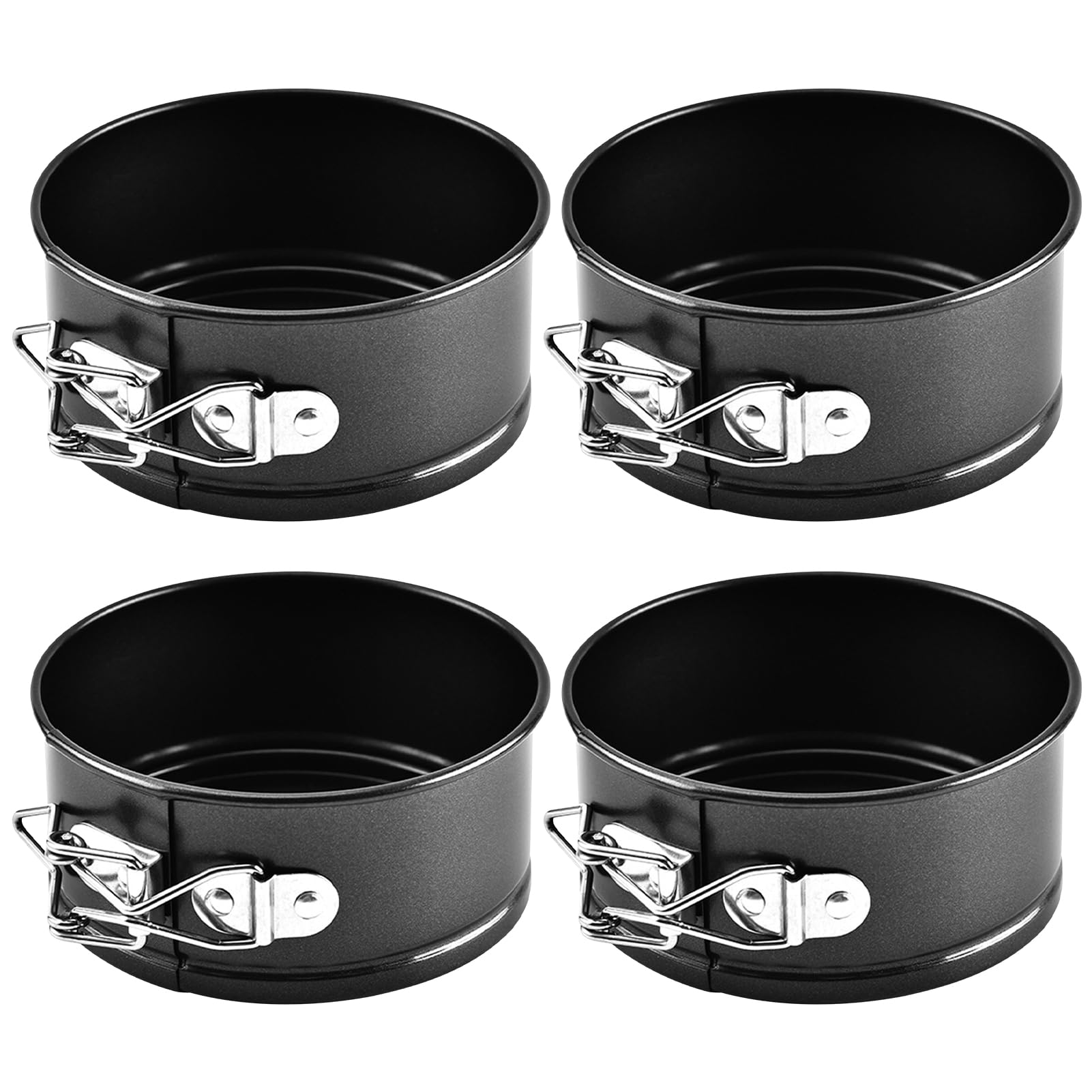4 Inch Mini Springform Pans - Set of 4, Nonstick Leakproof & Removable Bottom | Great for Cheesecakes, Pizzas & Quiches – Ideal for Home Bakers & Pros