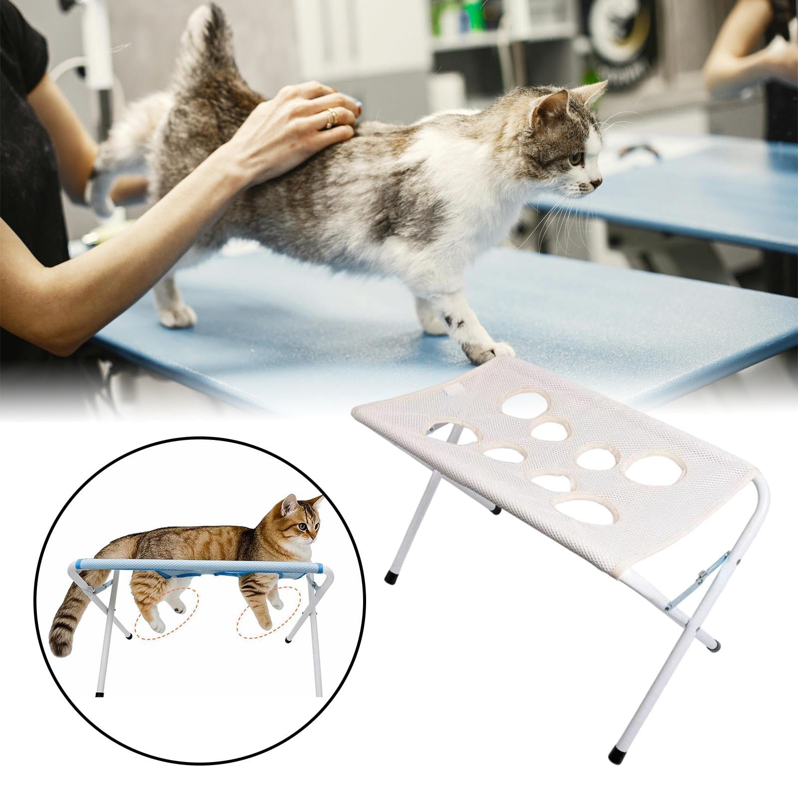 Mesa de Peluquería para Mascotas, Soporte Desmontable Profesional para Bañar Perros, Estación de Lavado para Cortar Uñas Y Gatos.