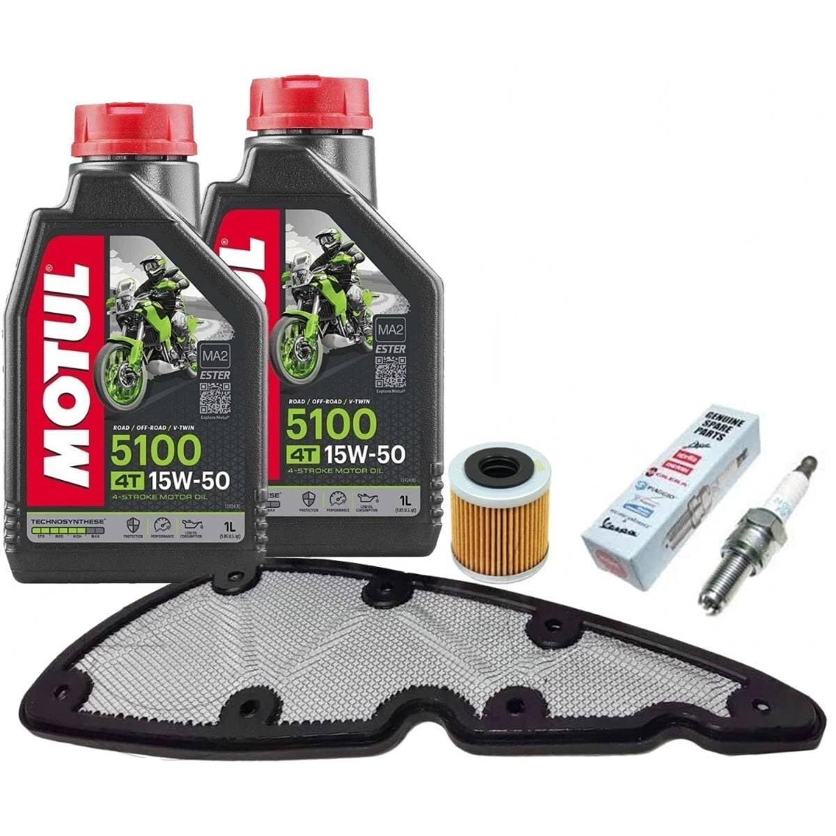 KIT TAGLIANDO Compatibile con Piaggio Beverly 350 ie 2011-2020 Euro 3 Euro 4 Completo Olio filtro olio filtro aria candela