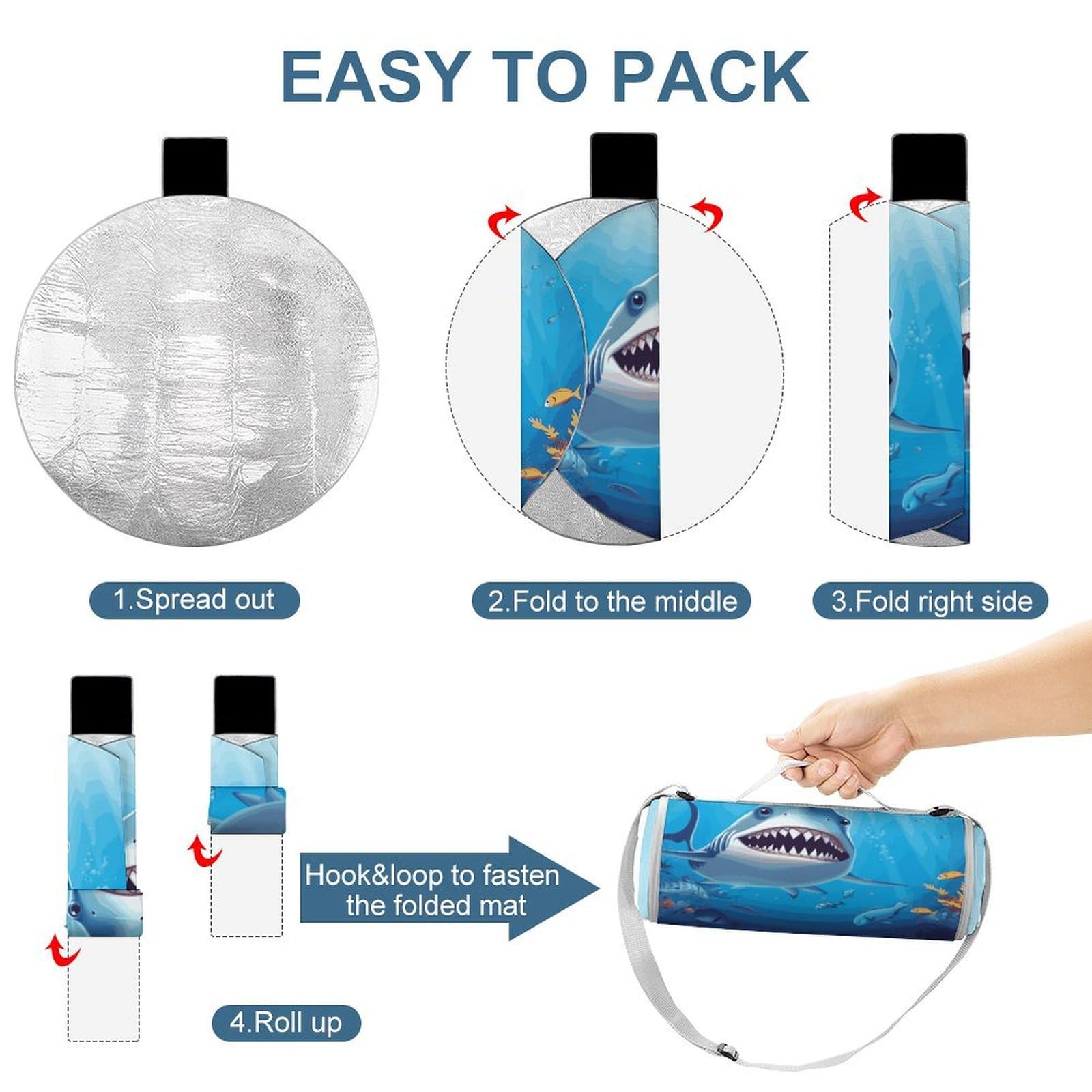 Manta de picnic con diseño de tiburón sonriente, plegable, ligera, impermeable, para exteriores, para primavera, verano, camping, parque, viajes, hierba
