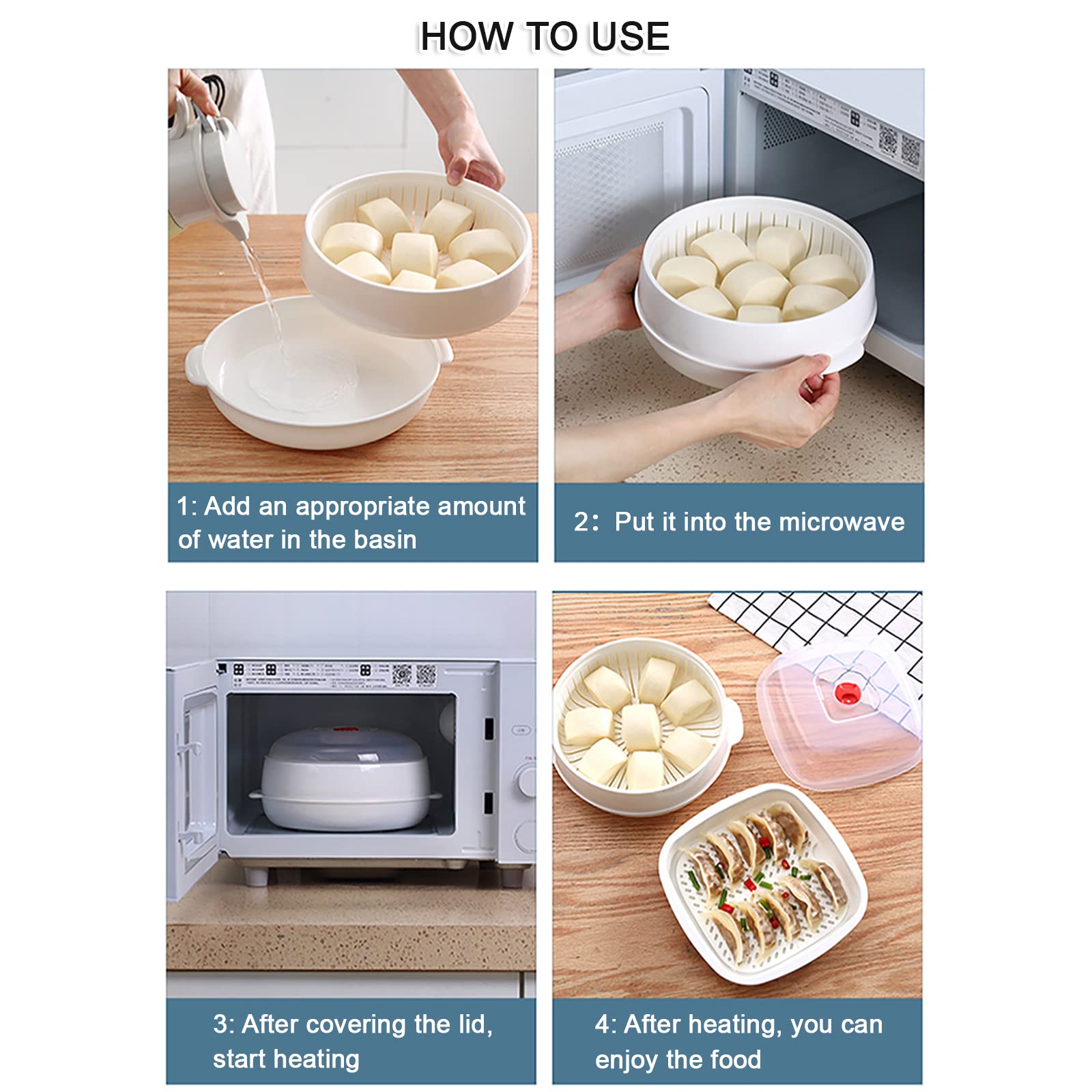 Vaporizador de verduras para microondas, vaporizador de microondas para verduras, tazón de calefacción para microondas, micro utensilios de cocina para cocinar (1 capa) 8