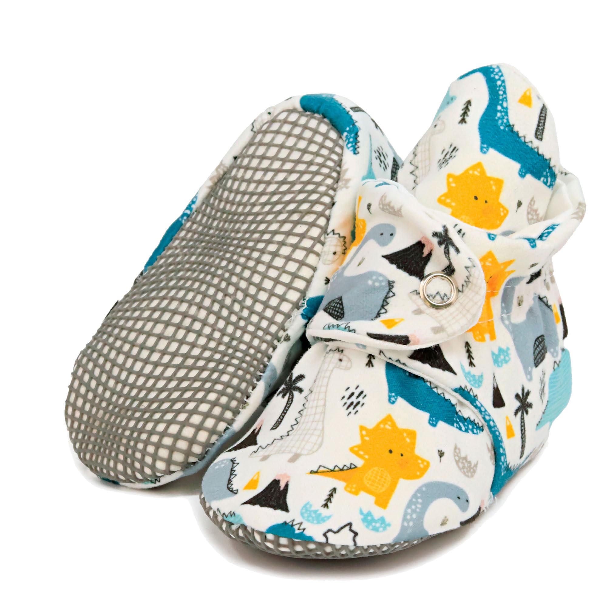Ella Bonna Organic Cotton Baby Booties 18-24 Months Newborn Baby Slipper Toddler Shoes, Infant Girl Booties, Dino
