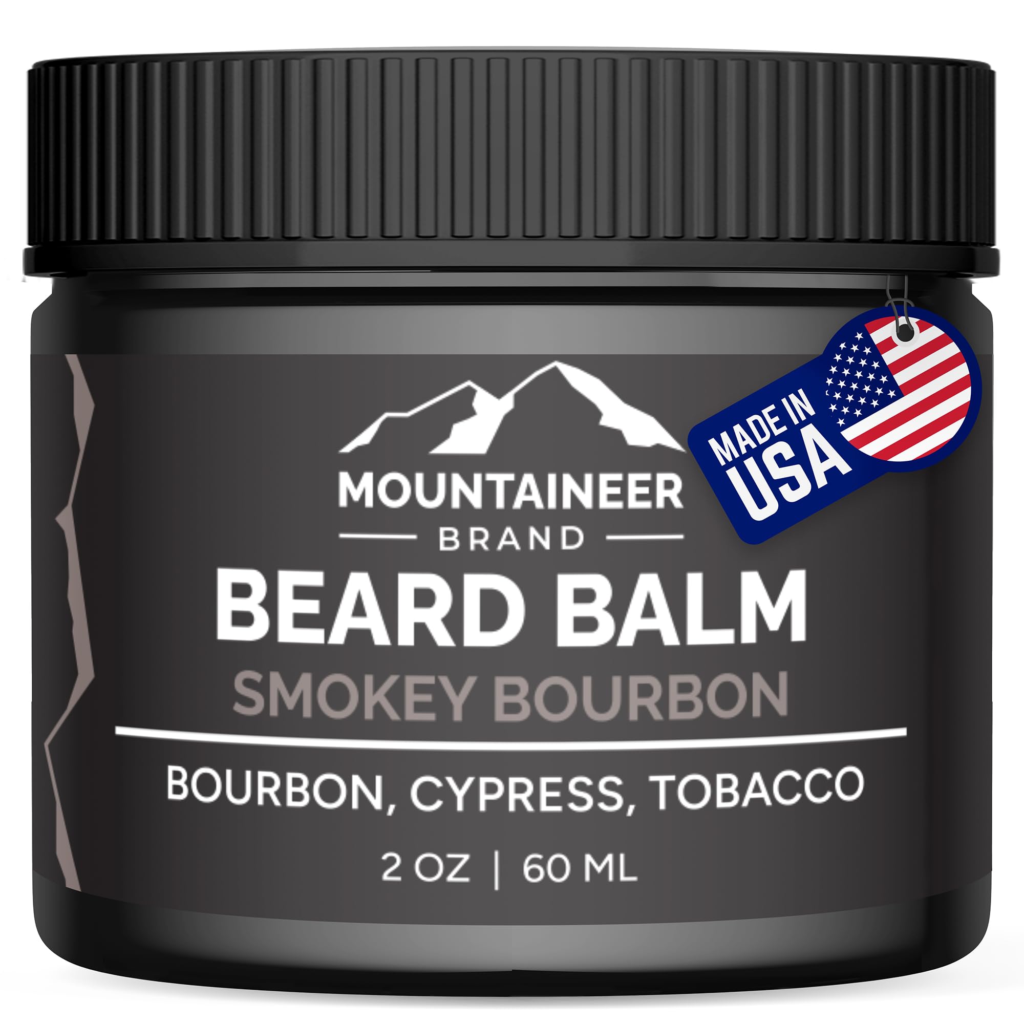 Mountaineer Brand Natural Beard Balm with Smokey Bourbon Scent | Scents Inspired by Nature | Beard Butter for Men | Leave in Condidtioner | Hydrates, Softens and Tames | Made in West Virginia | 2oz