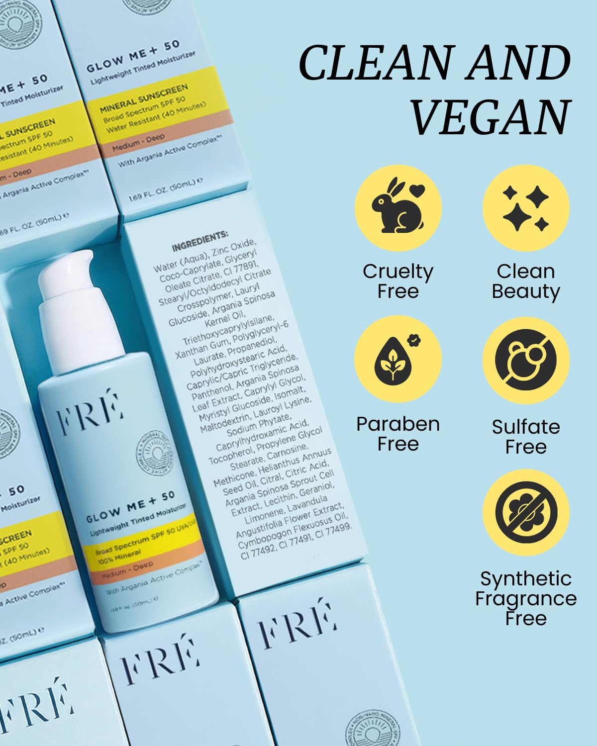 FRÉ Glow Me+ Tinted Mineral Facial Sunscreen SPF 50