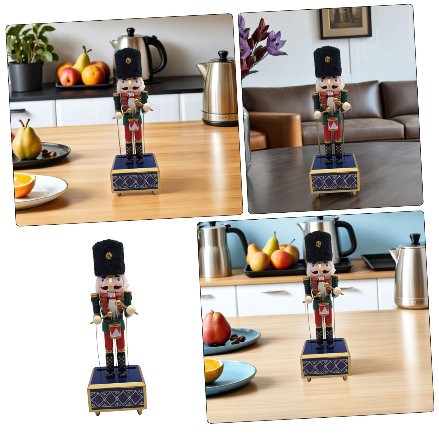 TOPBATHY Carillon Musicale in Legno con Figurina di Soldato, Design Classico Handmade, 30,5 Cm, Facile da Usare senza Spigoli, Decorazione Natalizia per Natale