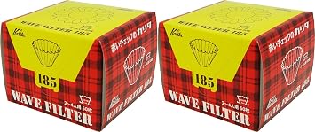 Kalita Wave Series KWF-185#22210 Coffee Filter, White, For 2-4 People, 50 Sheets x 2 Packs