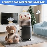 Vista 7 de Bolsas grandes de plástico transparente, 31 x 40 pulgadas, de plástico transparente de grado alimenticio, bolsas de polietileno planas y abiertas