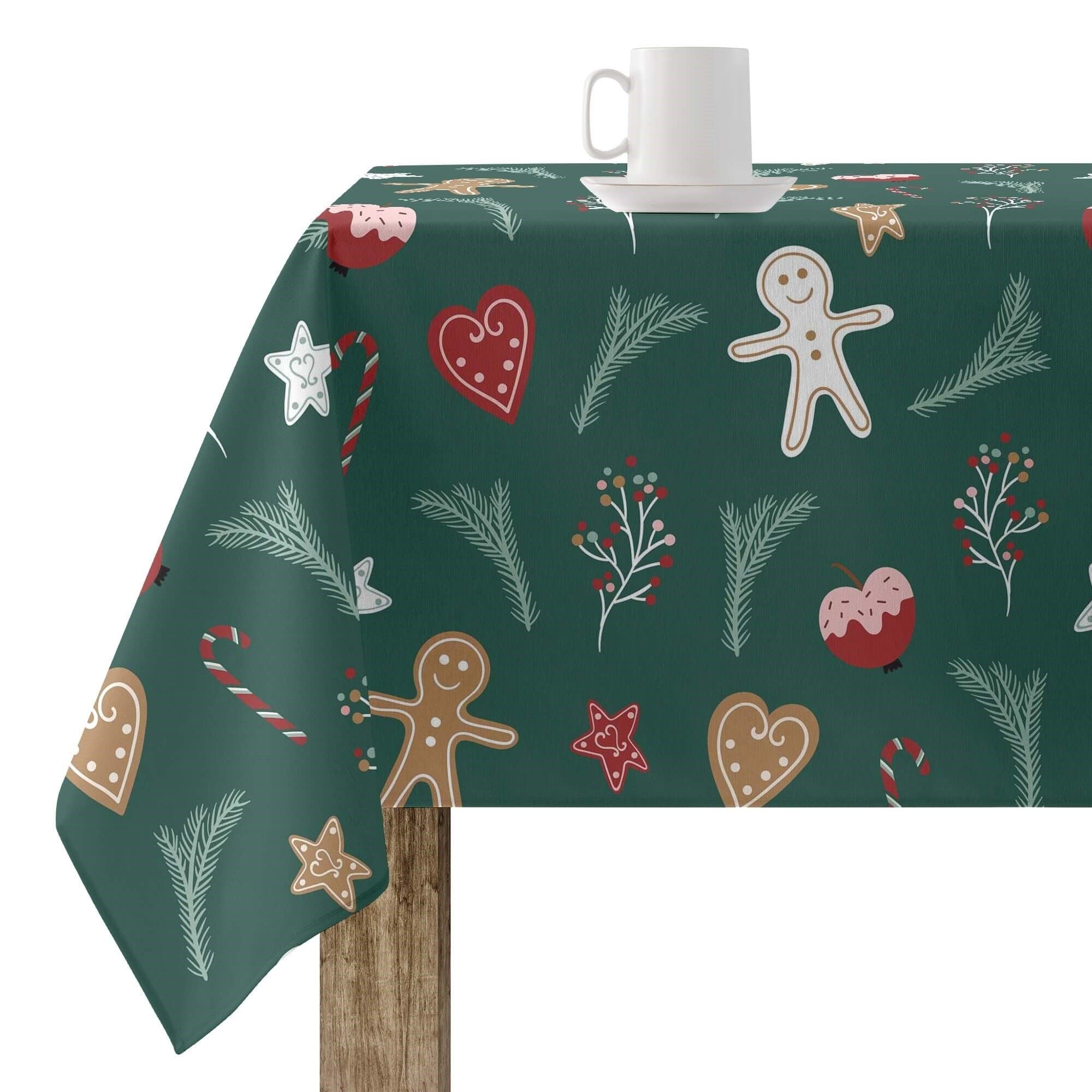BELUM Christmas Tablecloth 100 x 140 cm 100% Cotton Resin Anti-Stain (Not Plasticated) Model Merry Christmas 68