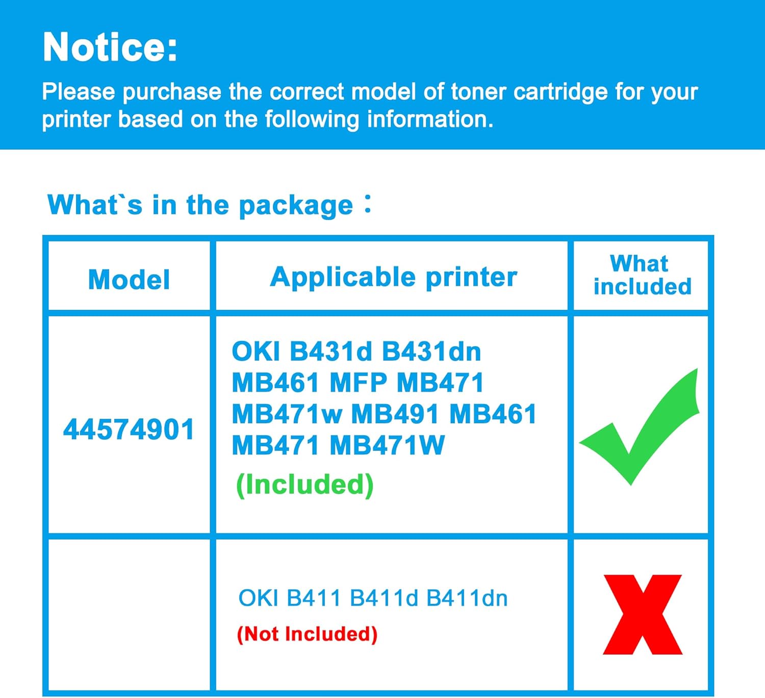 LCL Compatible Toner Cartridge Replacement for OKI B431 MB461 MB471 44574901 10000 Pages for OKI B431D B431DN MB491 MB461 MB471 MB471W Printer (1-Pack Black)