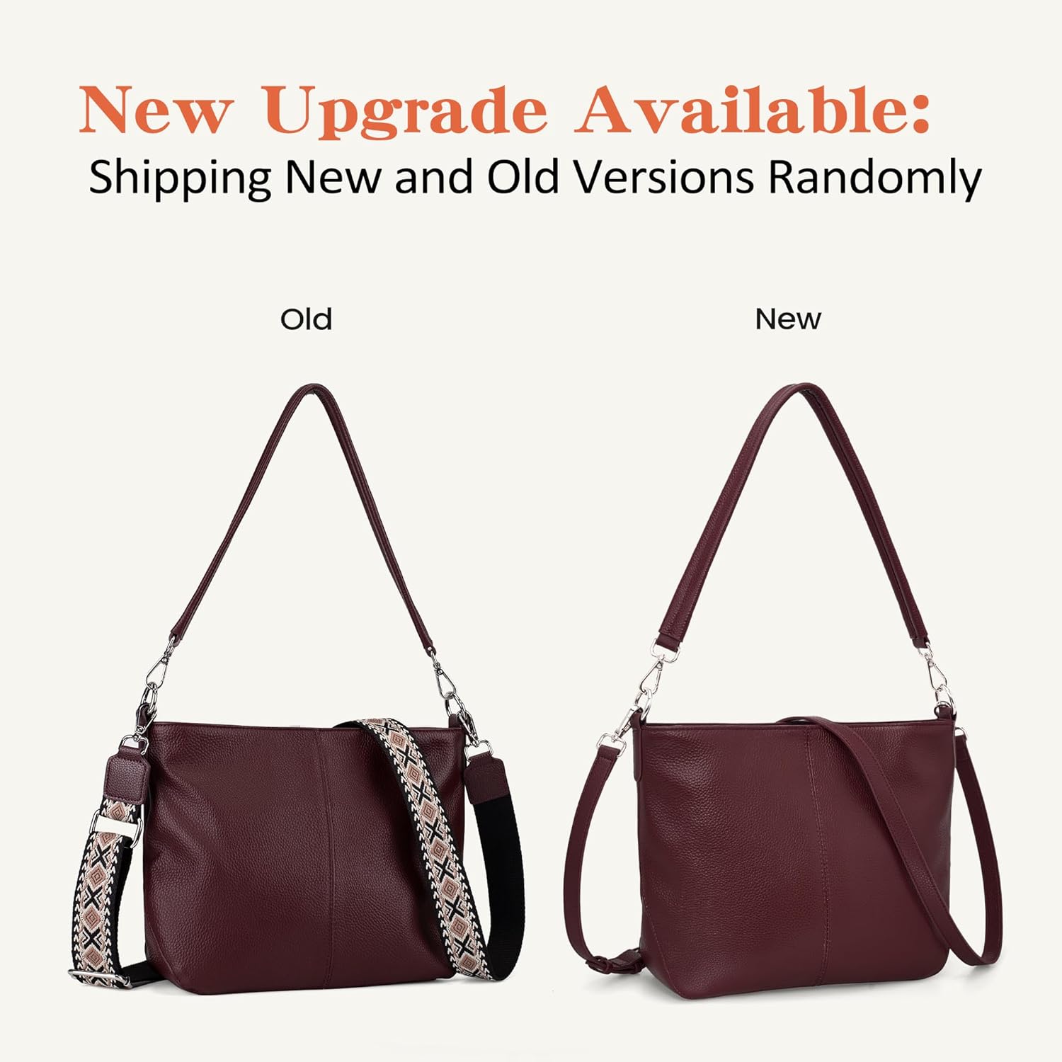 befen Genuine Leather Purse for Women Soft Crossbody Purse Hobo Bag Women's Shoulder bag Handbags with 2 Removable Straps - Image 3