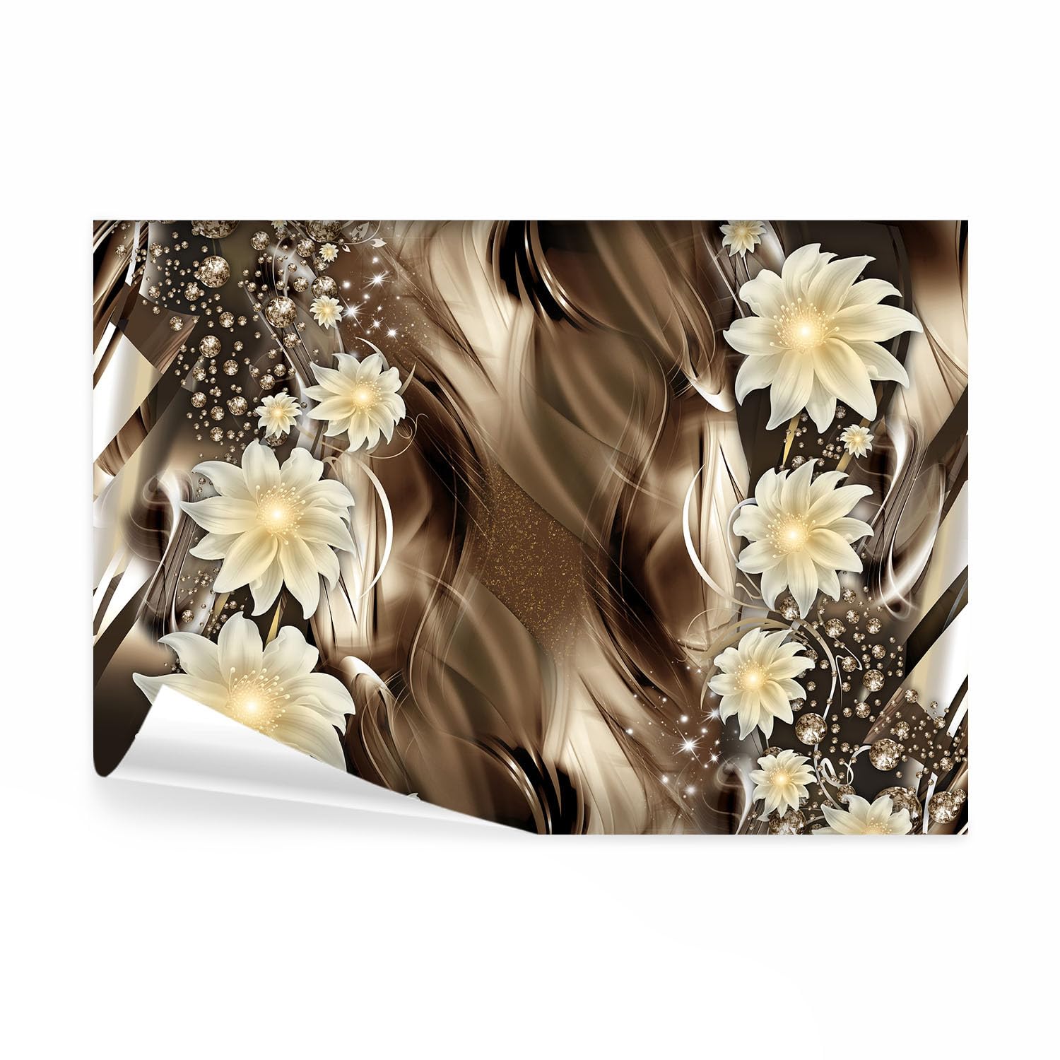 decomonkey Fototapete Abstrakt Blumen, 400x280 cm, XL, Diamant, Vlies | Schlafzimmer, Wohnzimmer, Tapete, Fototapeten, Tapeten, Vliestapete, Wandtapete, moderne, Wandbild, Wand