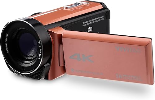 Vivitar - Cámara 4K de videocámara Ultra HD, cámara 4K para grabación de video con 56MP, sensor de 13MP, pantalla LCD giratoria a todo color de 3