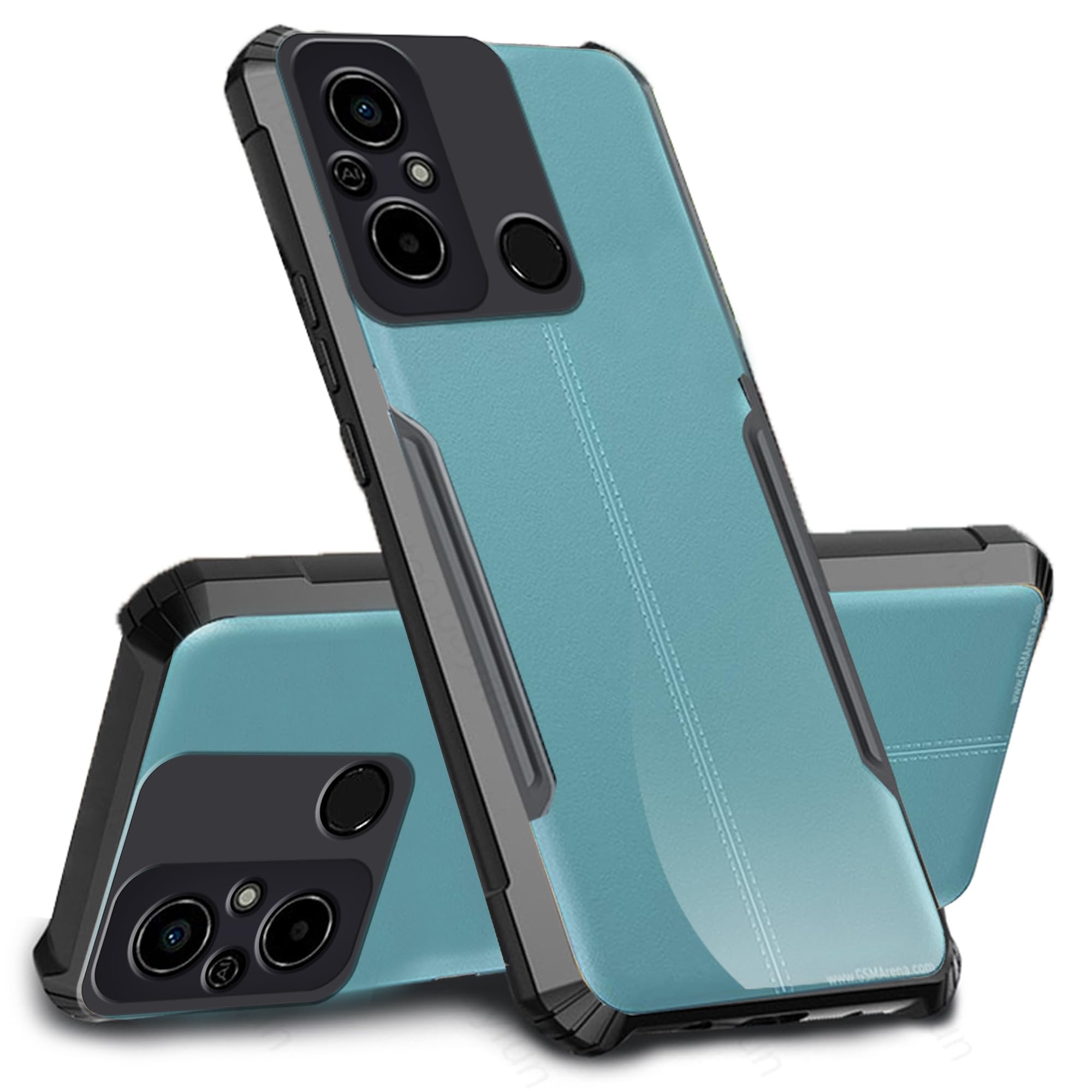 Knotyy Redmi 12C Back Cover Case, Camera Bump Protection, Slim Stylish Matte Design, Shockproof Case with Edge Bumpers (Steel Black)