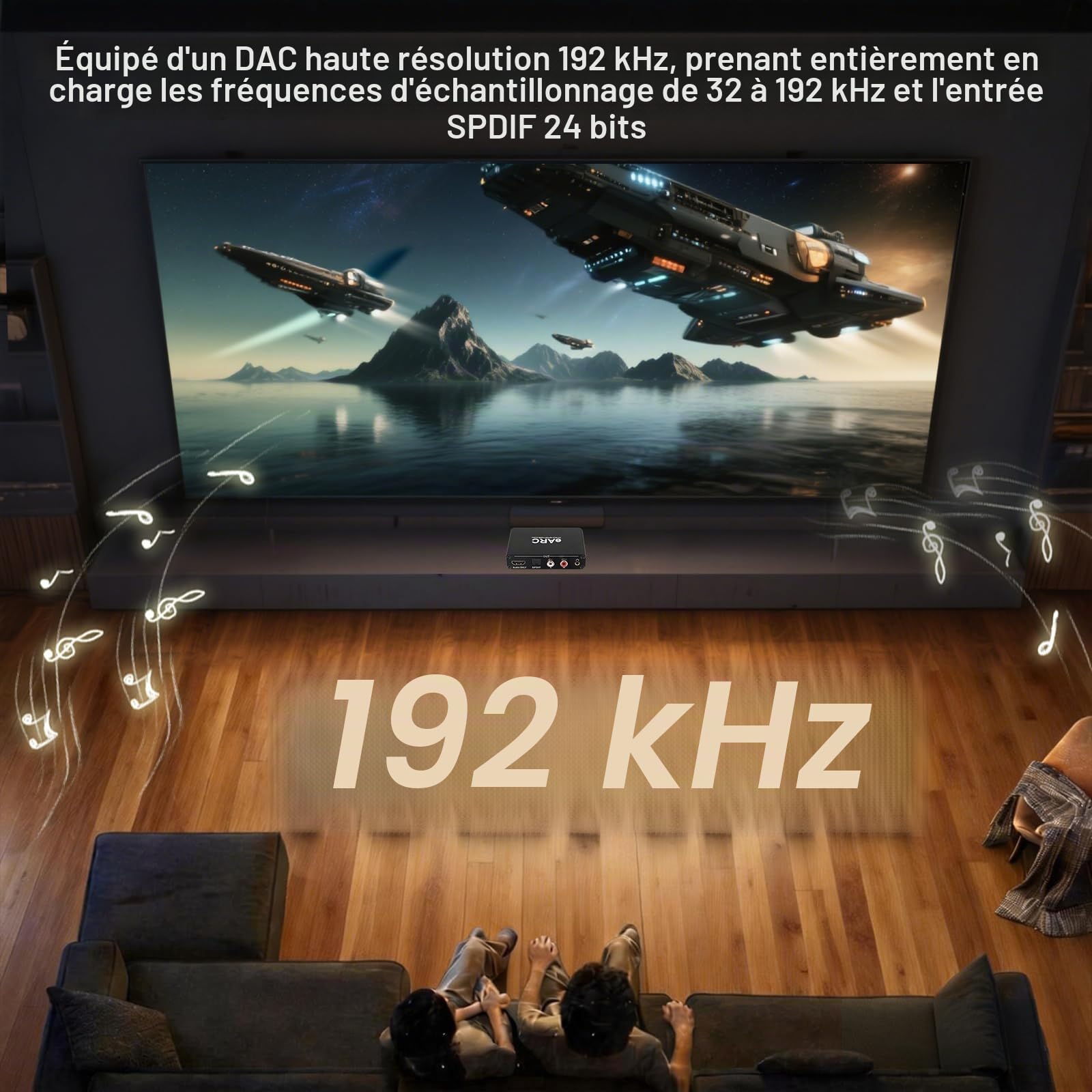 EARC/ARC Extracteur Audio, Convertisseur Numérique-Analogique 192 KHz