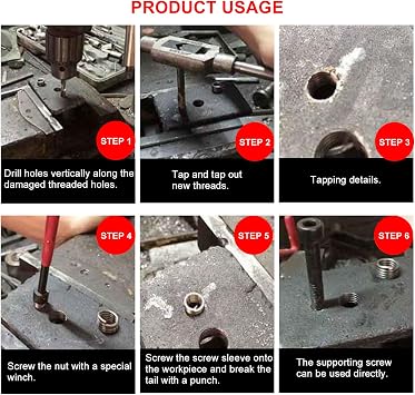 131pcs Thread Repair Tool Kit Set, Metric M5 M6 M8 M10 M12 with HSS Drill Thread Insert Repair Tool