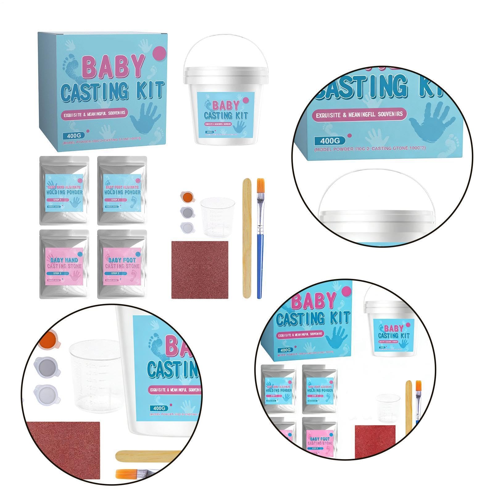 Odciski Stóp dla Dzieci Zestaw do Wykonywania Realistycznych Odlewów Rąk i