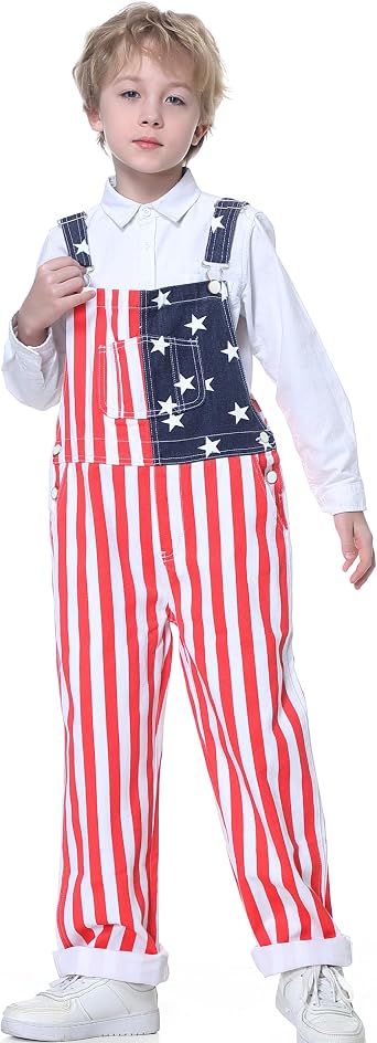 Yuanbang Kids Bib Overalls Ages 6-12 Romper Festival Outfits