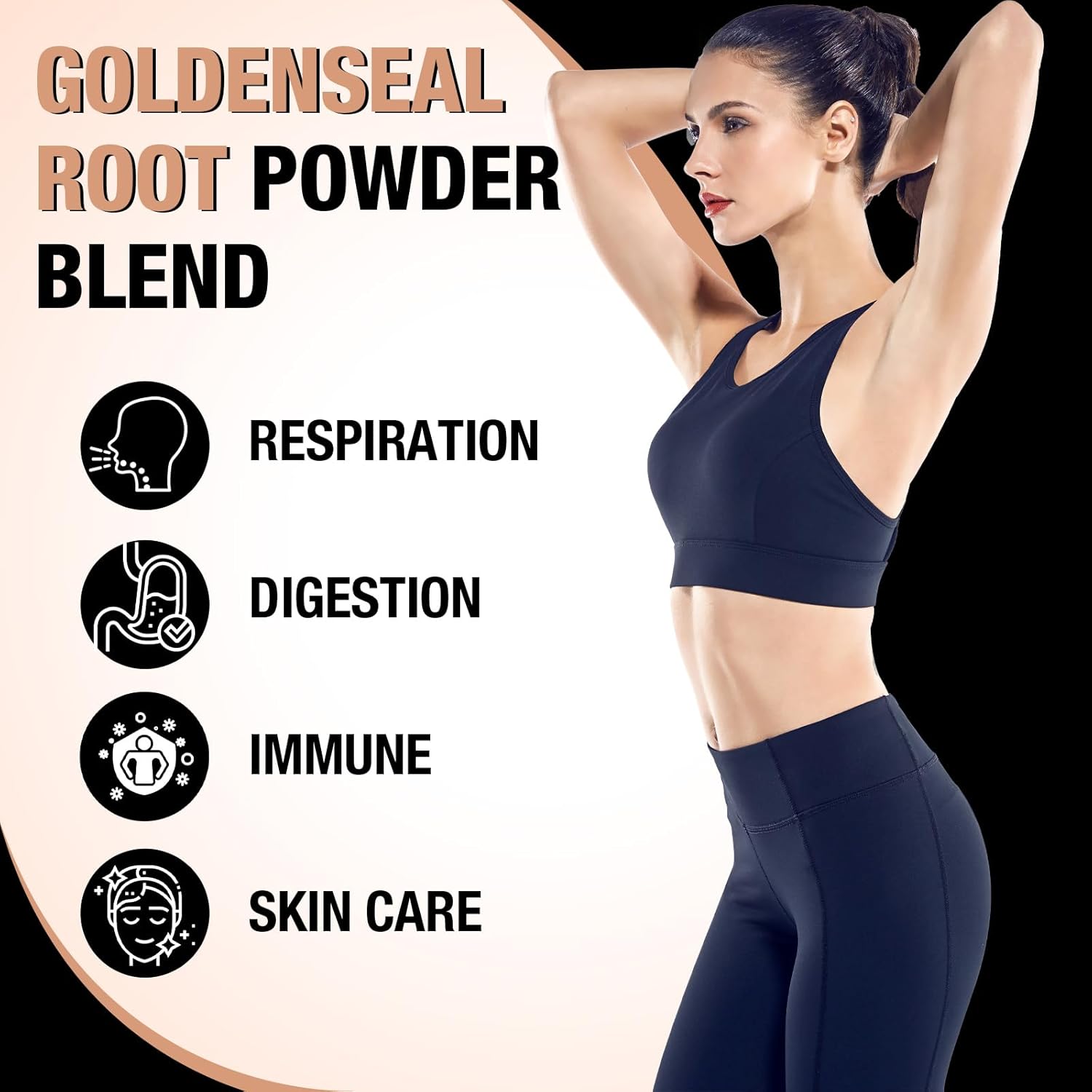 Wildcrafted Goldenseal Root Powder Supplement – 1000mg Organic Goldenseal Herbal Blend with Echinacea – Respiratory, Immune, Digestion & Skin Support – Gluten-Free – 60 Servings - Image 3