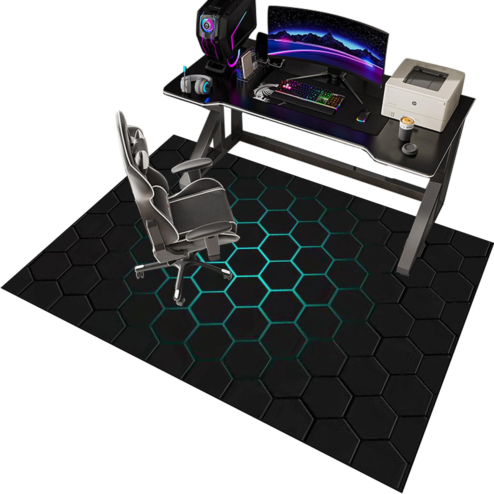 EYKWKB Office Chair Mat for Carpet Floor, Non-slip Carpet Chair Mats, 80 x 160 cm Floor Protector for Rolling Chair, Heavy Duty Computer Chair Mat, Desk Chair Mat for Hardwood Floors Tile Laminat — image 1
